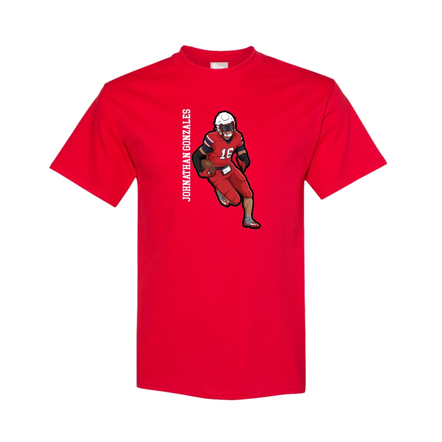 Youth Tee — Name Vertical in Red