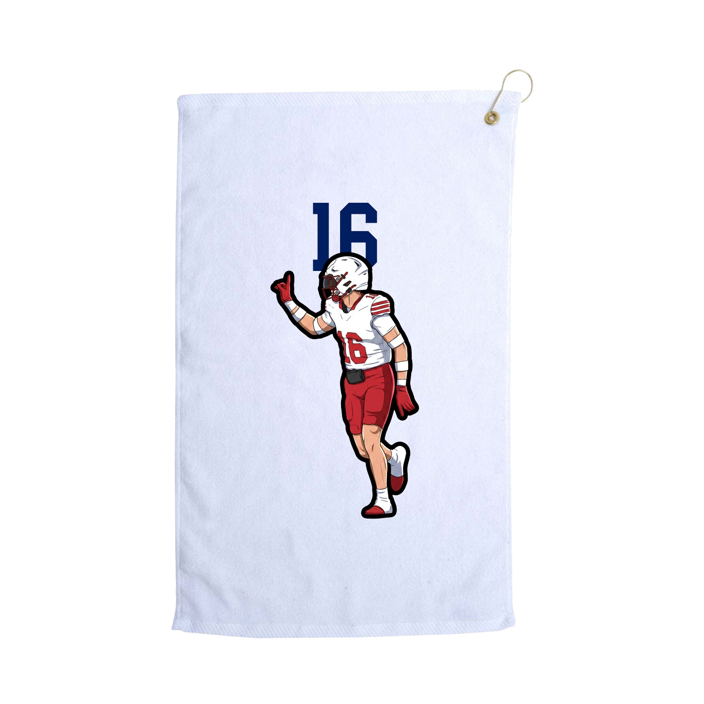 Golf Towel — Number Top in White