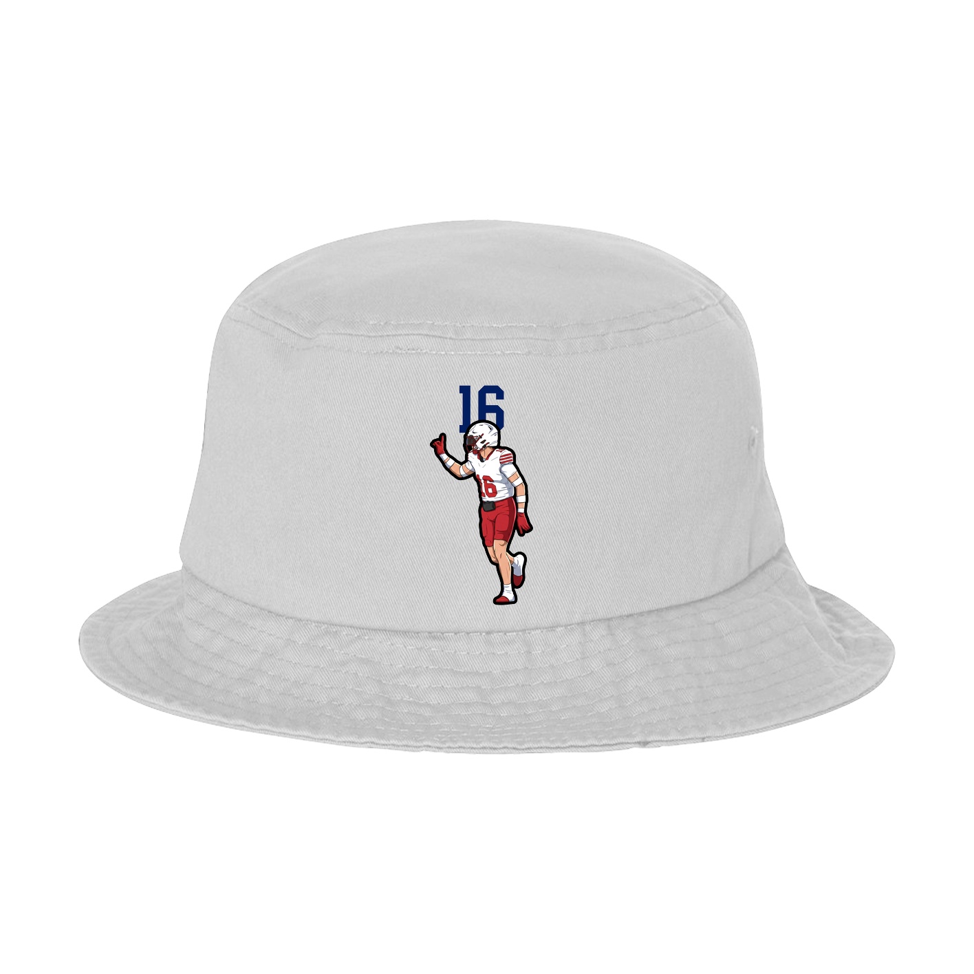 Bucket Cap — Number Top in White