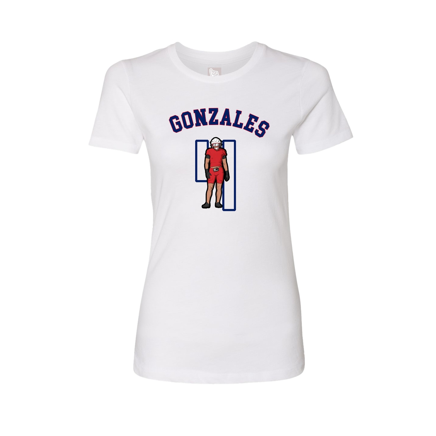 Fitted Women's Tee — Shirsey Arch in White