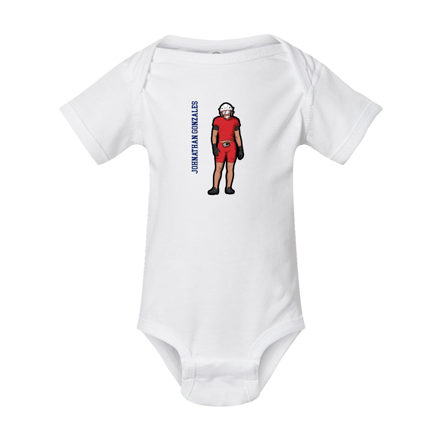 Baby Onesie — Name Vertical in White
