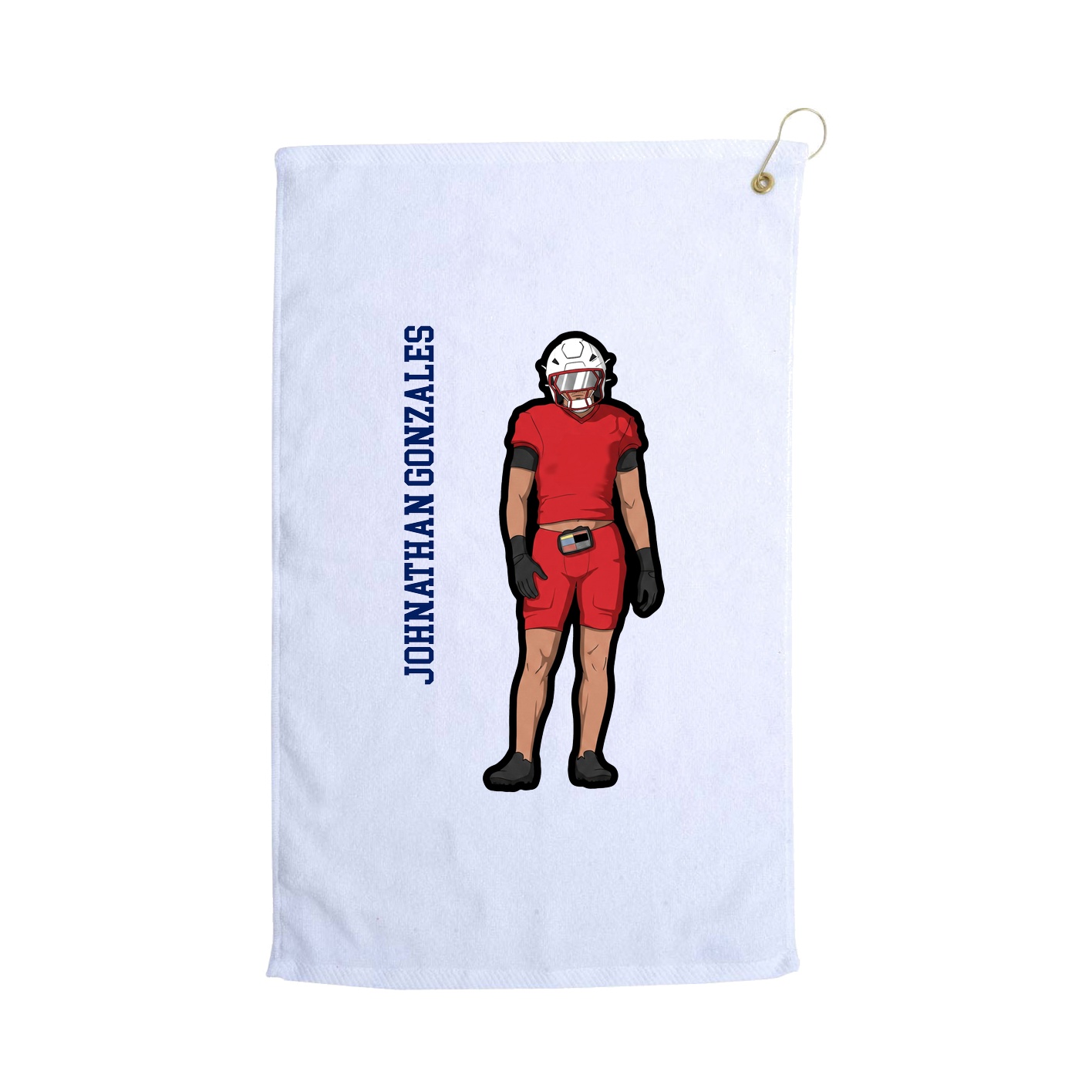 Golf Towel — Name Vertical in White