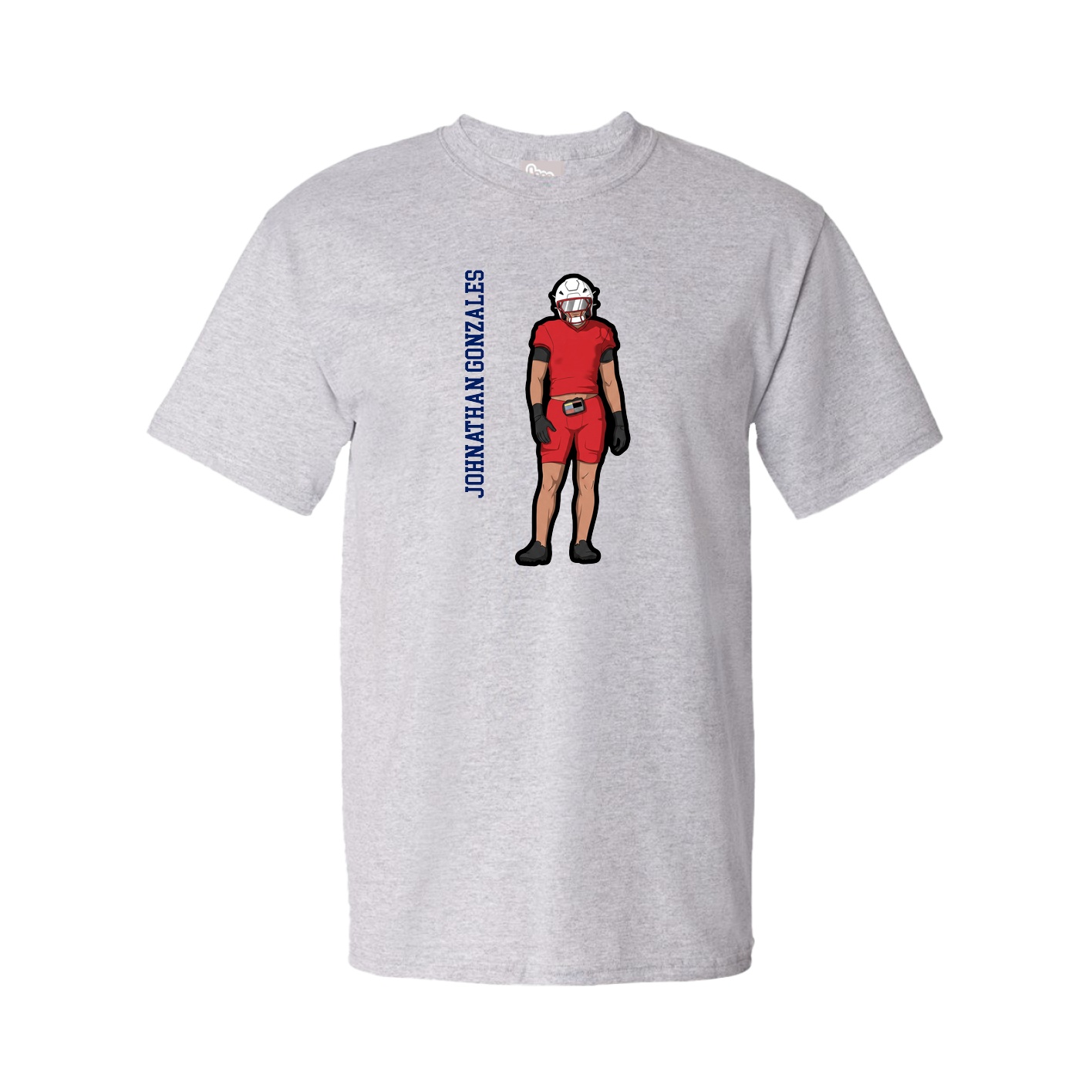 Youth Tee — Name Vertical in Grey