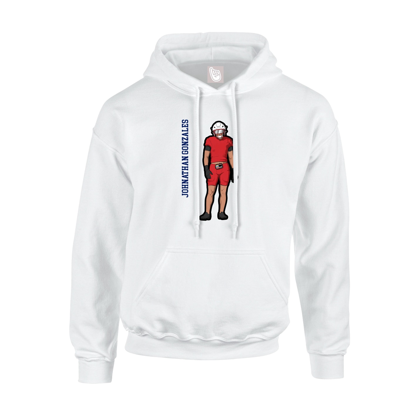 Youth Hoodie — Name Vertical in White