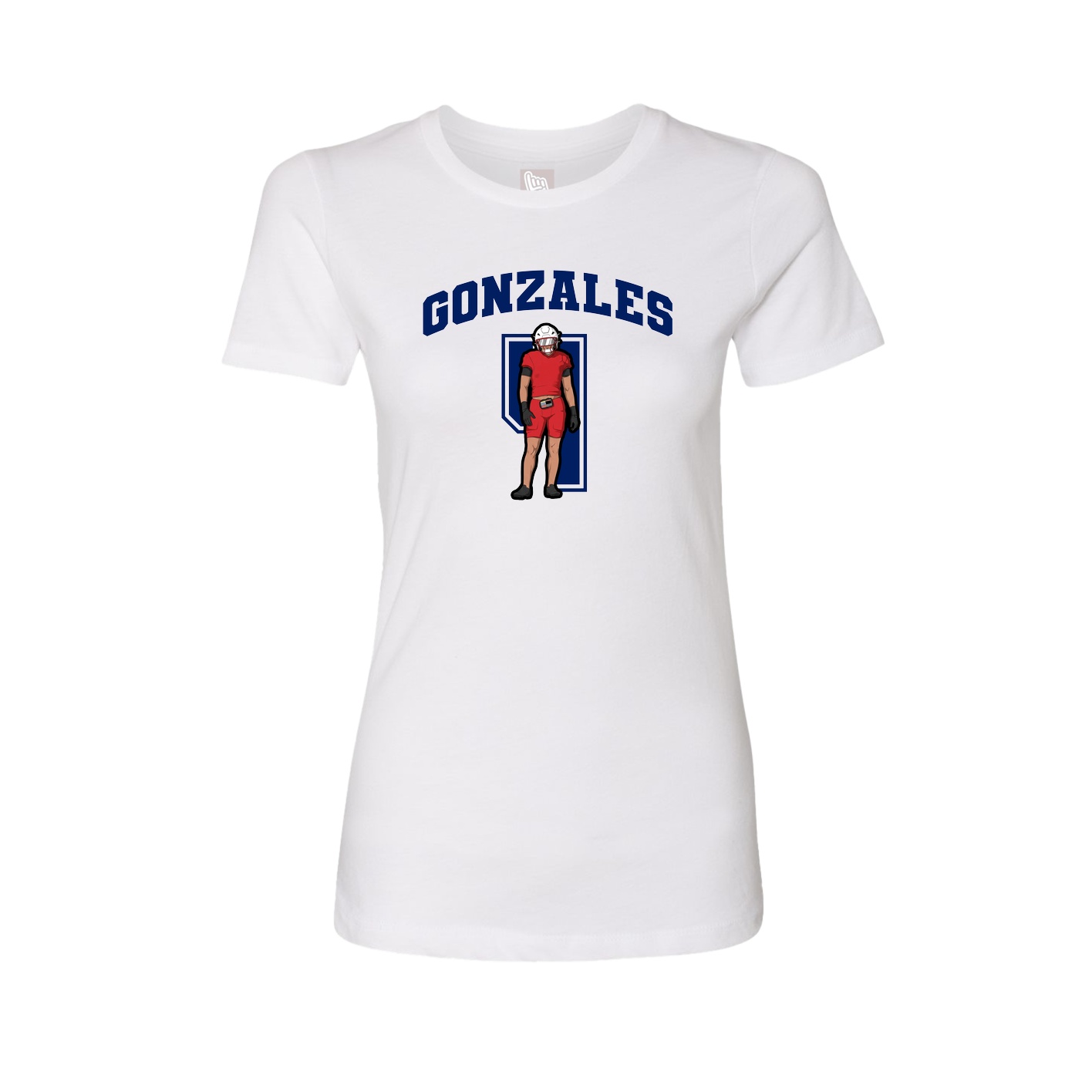 Fitted Women's Tee — Number in White