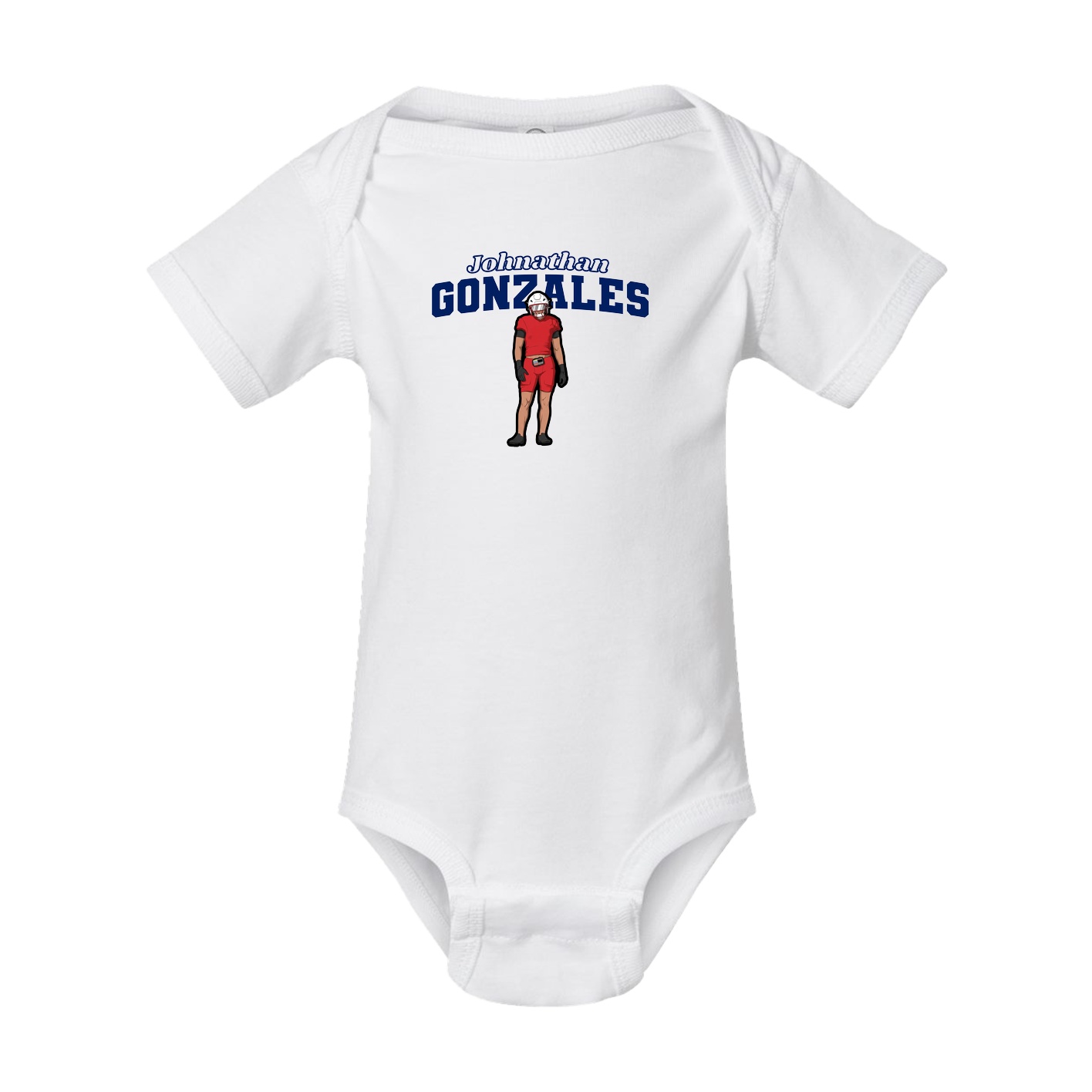 Baby Onesie — Name Arch in White