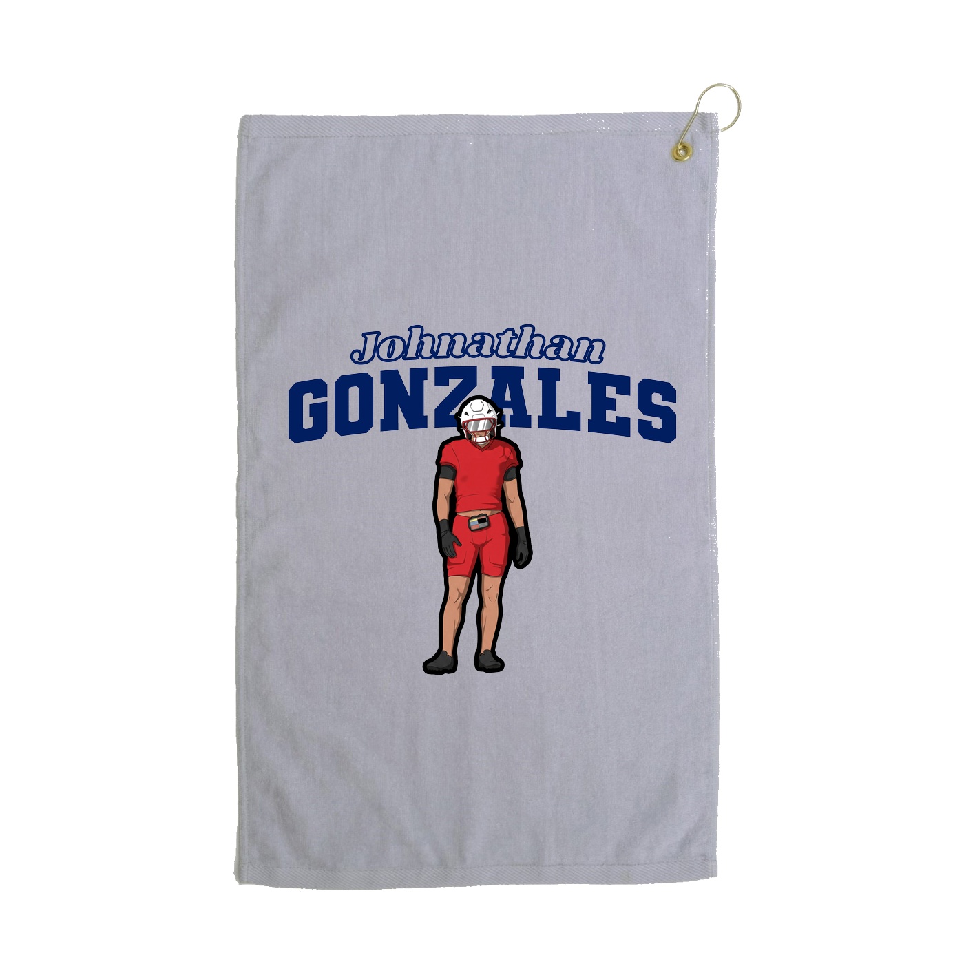 Golf Towel — Name Arch in Grey