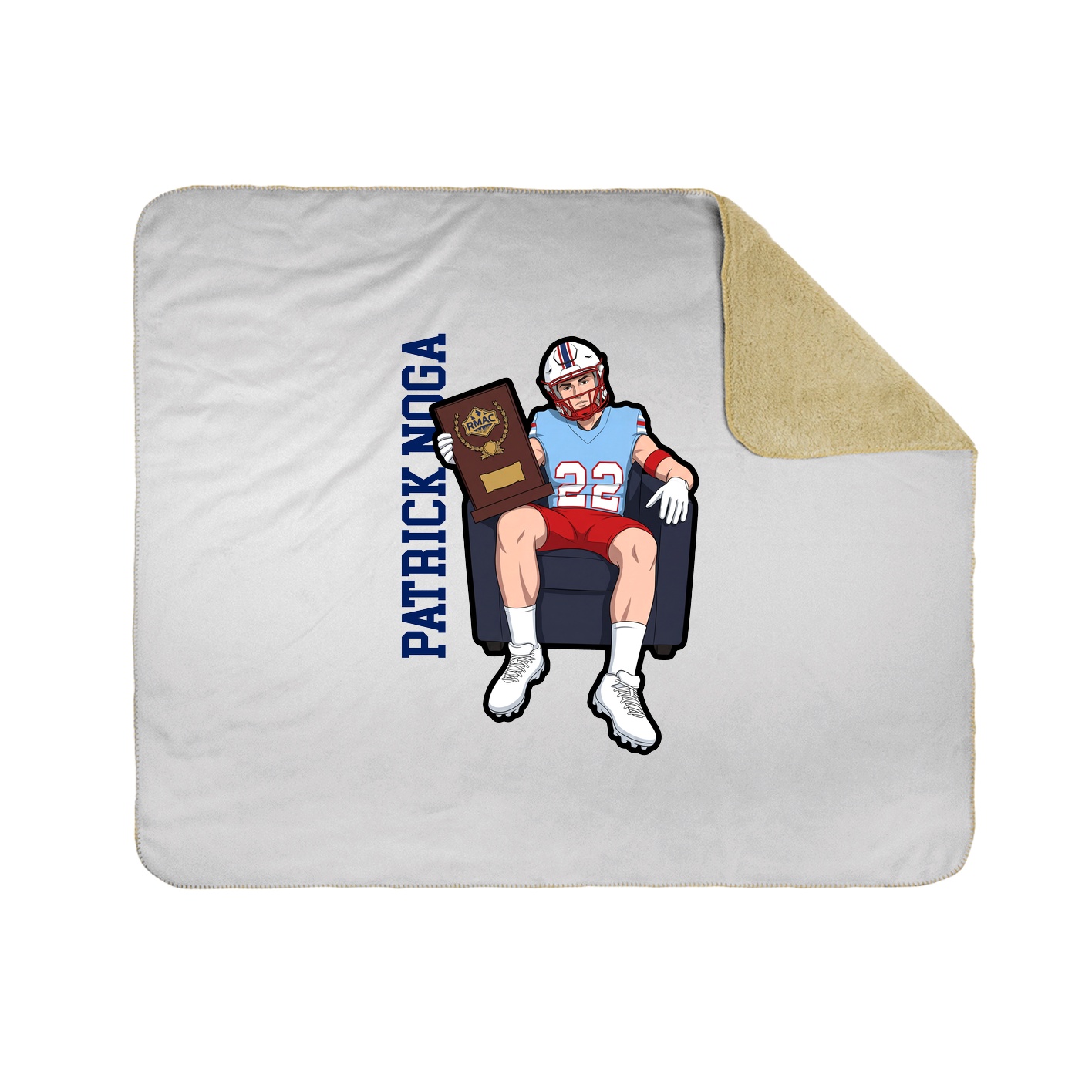 Throw Blanket — Name Vertical in White