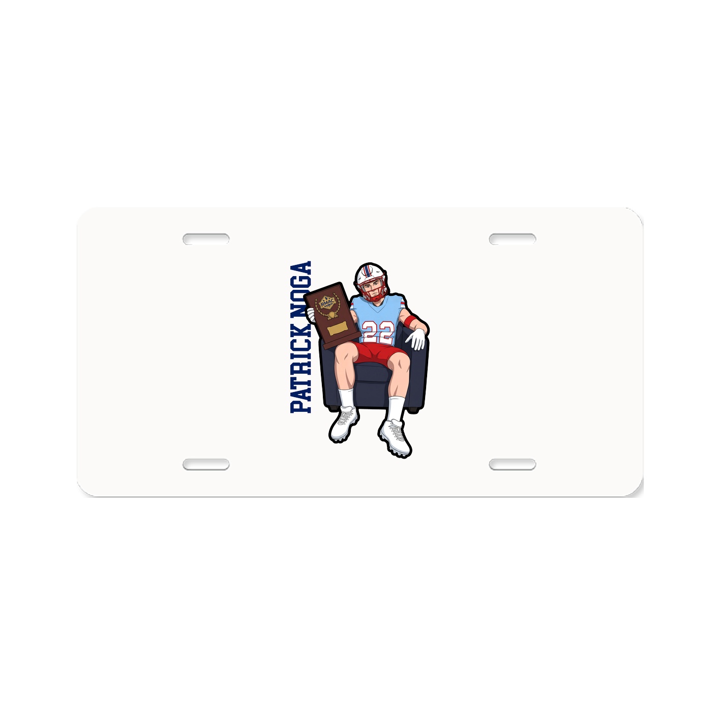 License Plate — Name Vertical in Classic