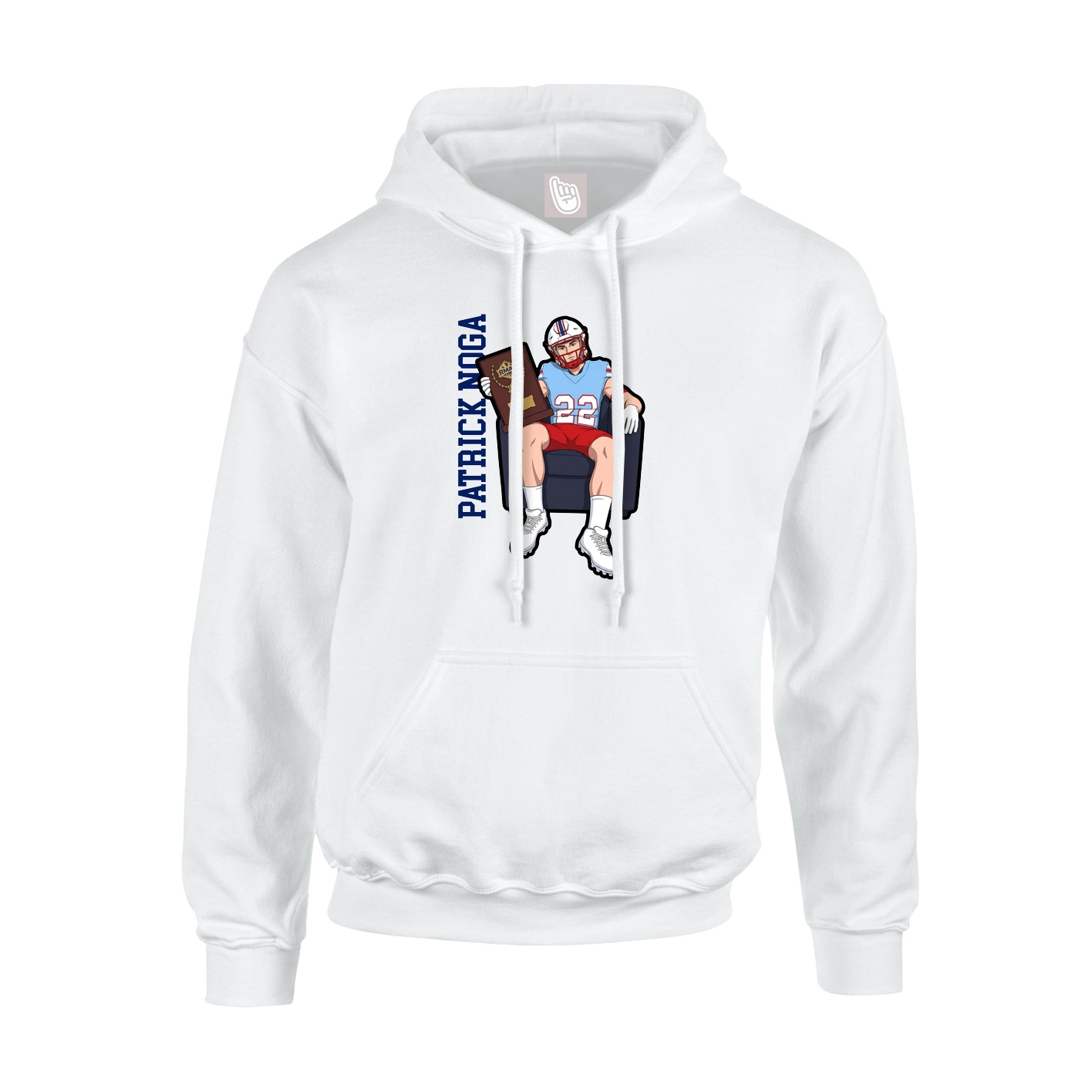 Hoodie — Name Vertical in White