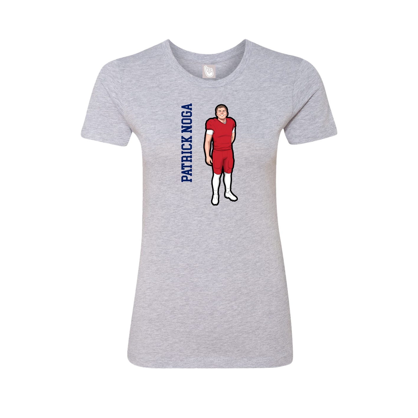Womens Tee — Name Vertical in Grey