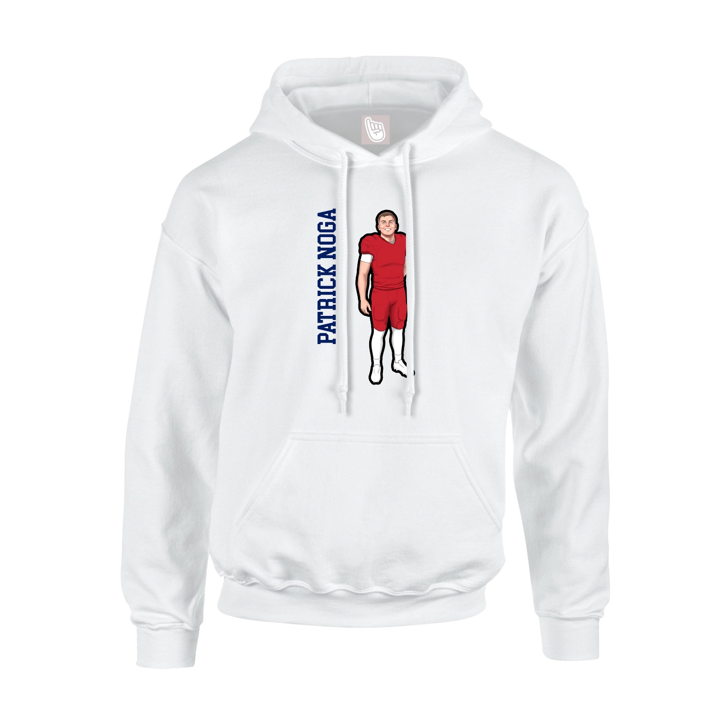 Youth Hoodie — Name Vertical in White