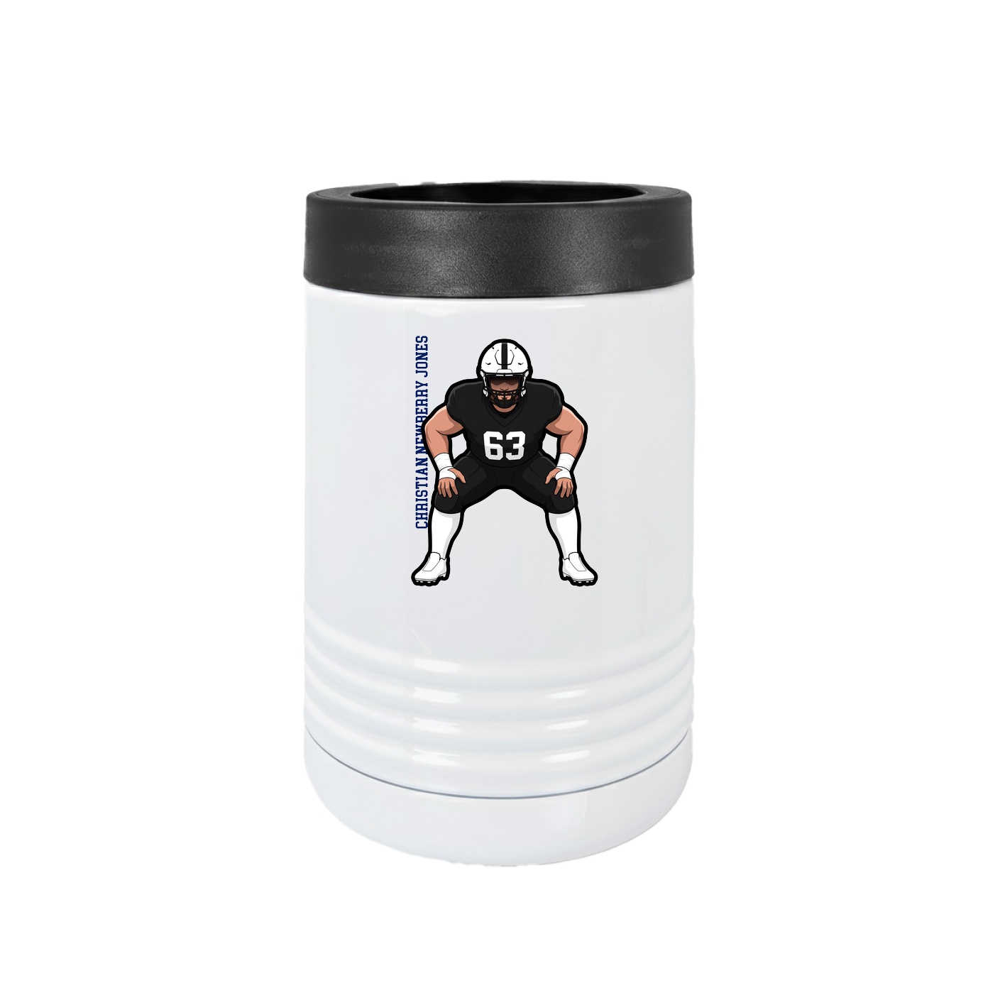 Beverage Holder — Name Vertical in White