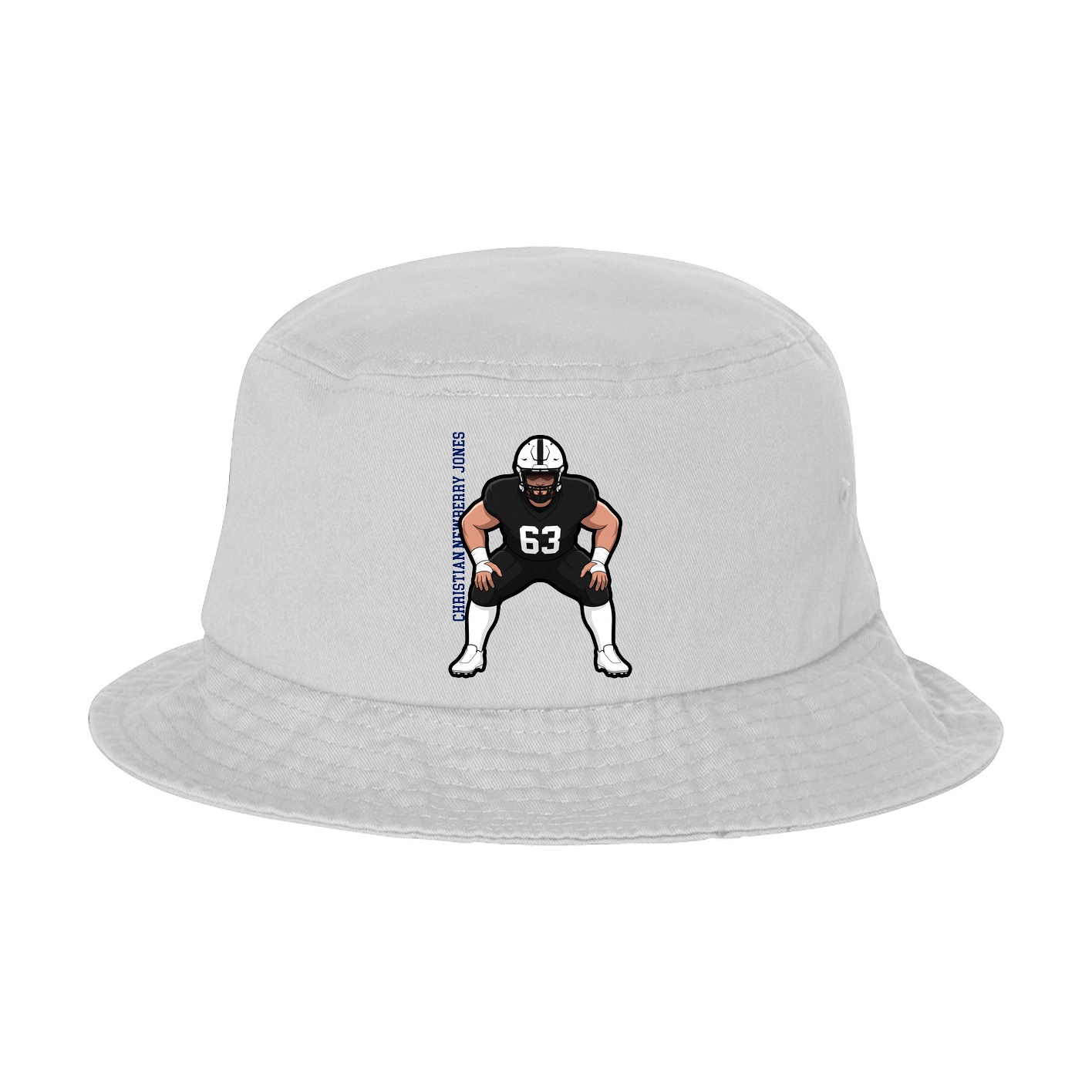 Bucket Cap — Name Vertical in White