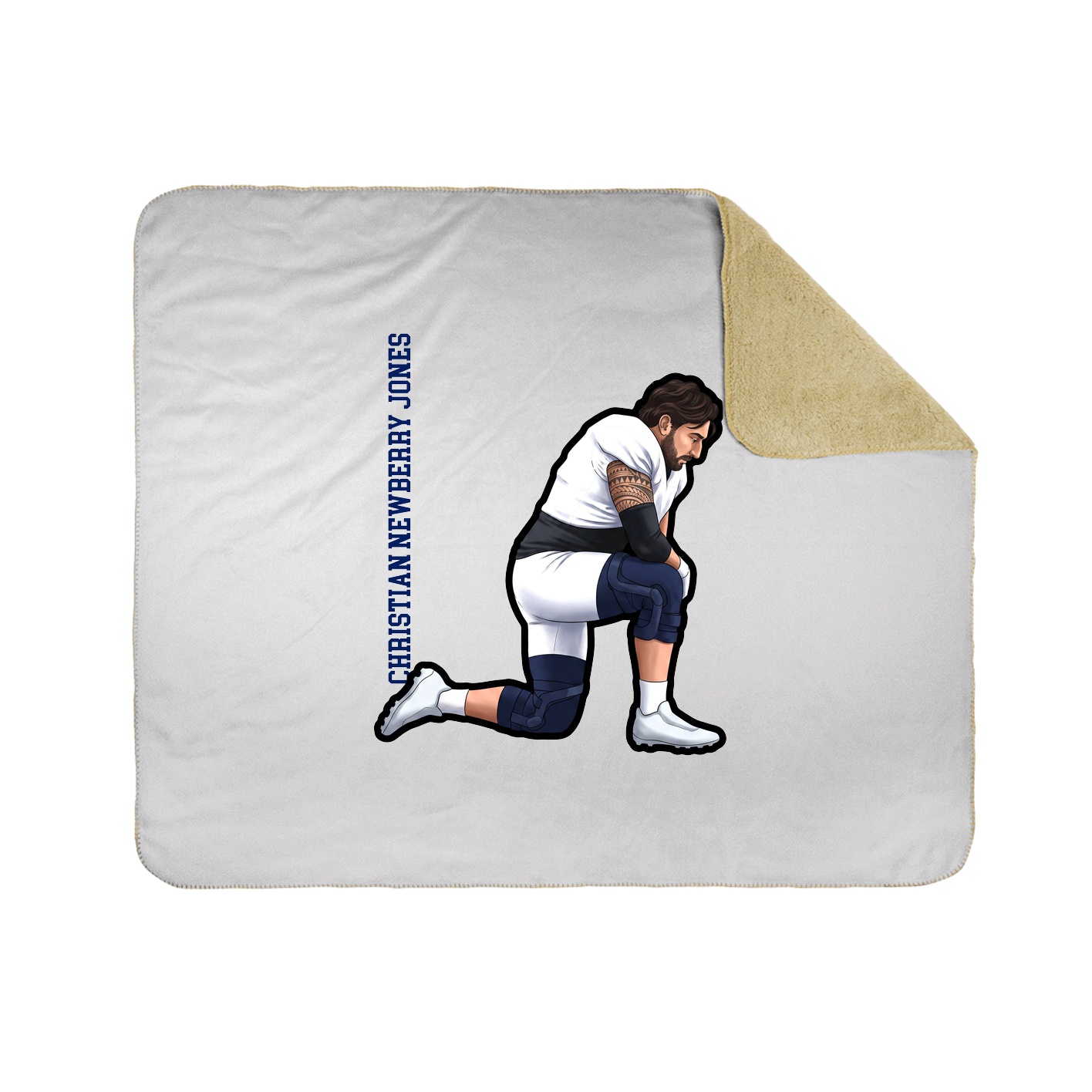 Throw Blanket — Name Vertical in White