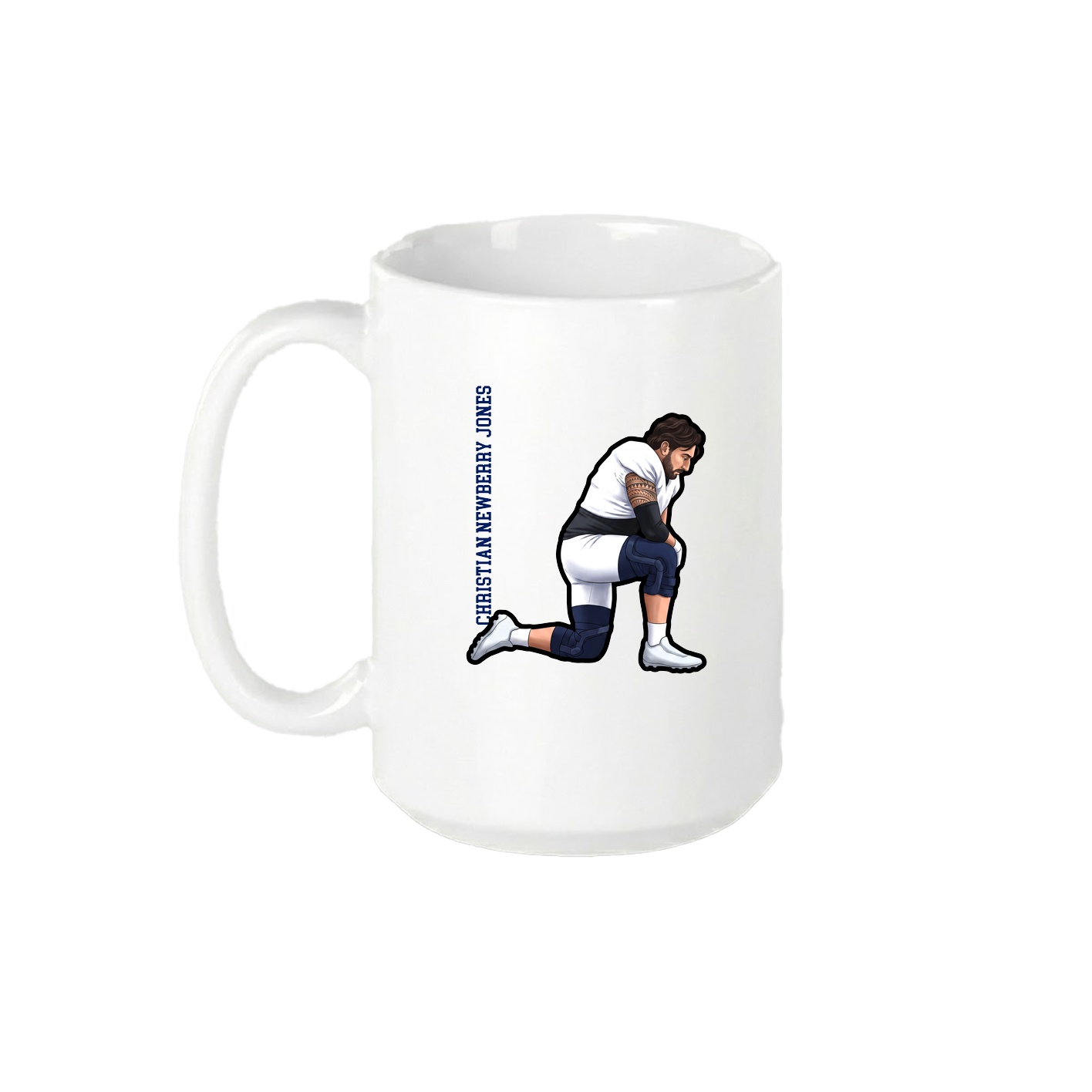 15oz Coffee Mug — Name Vertical in White