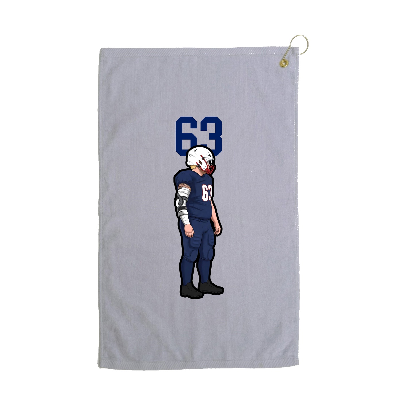 Golf Towel — Number Top in Grey