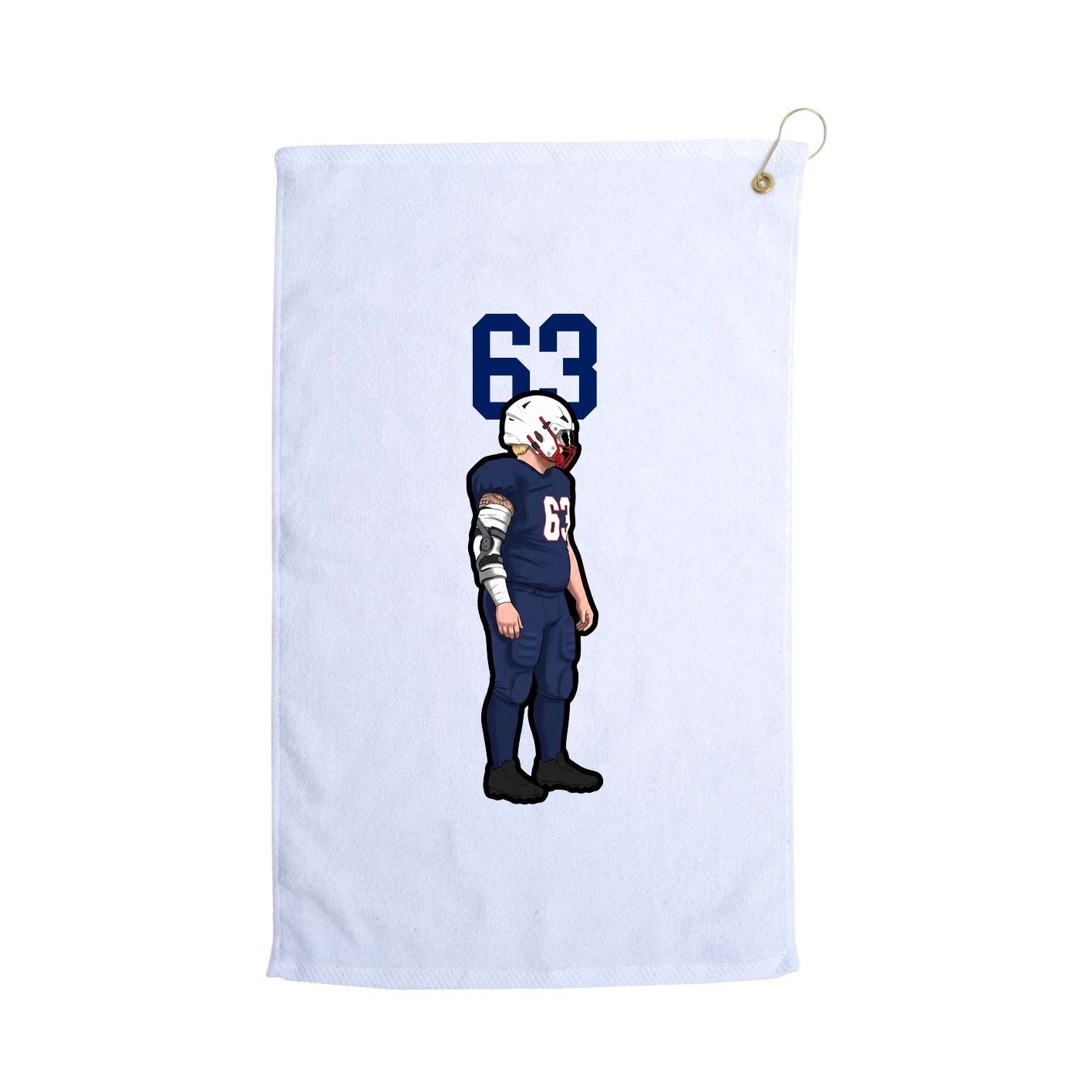 Golf Towel — Number Top in White