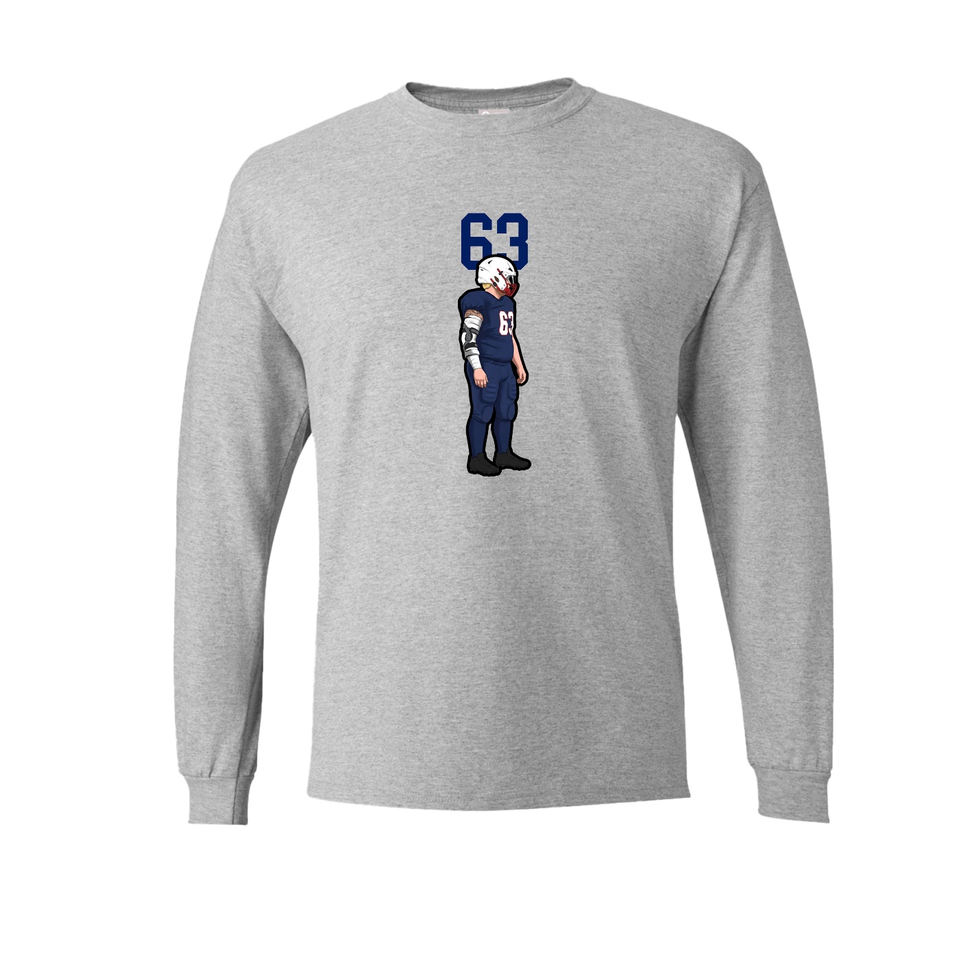 Long Sleeve Tee — Number Top in Grey