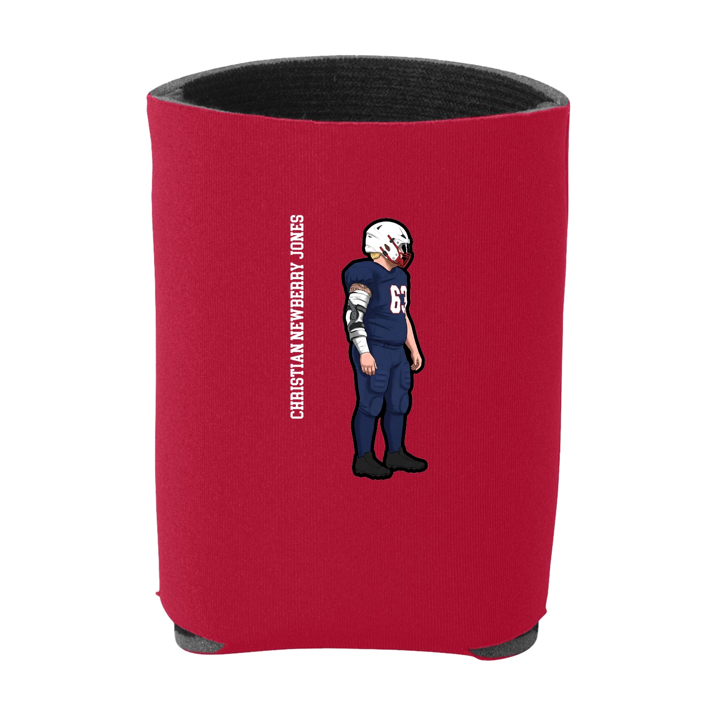 Can Holder — Name Vertical in Red