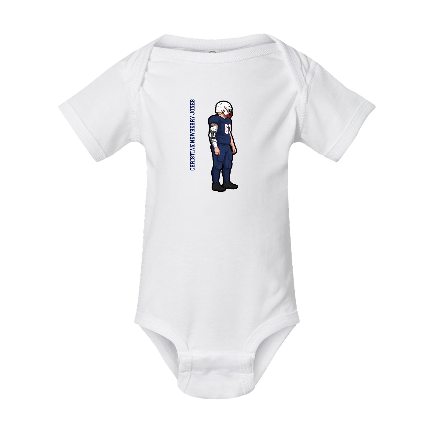 Baby Onesie — Name Vertical in White