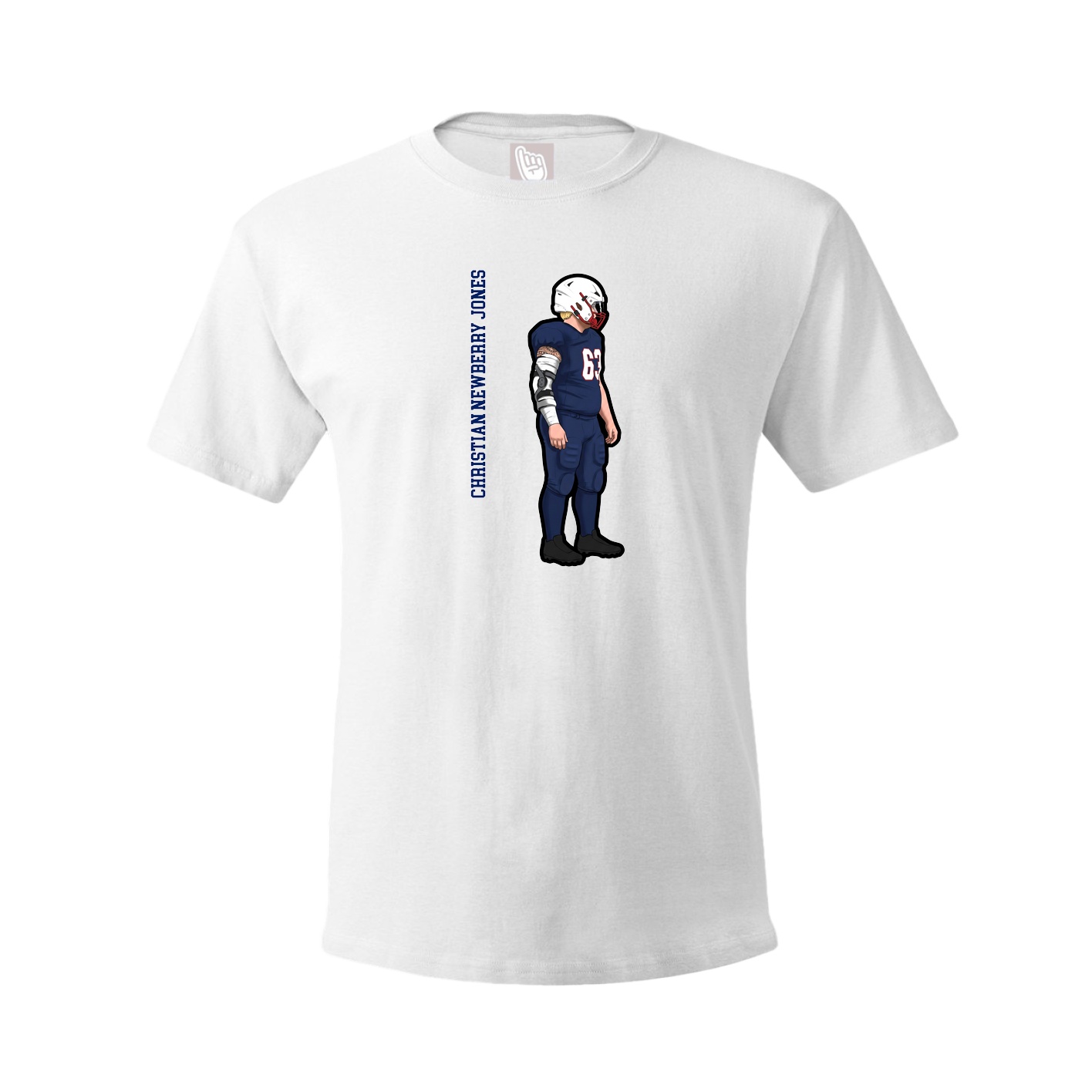 Youth Tee — Name Vertical in White