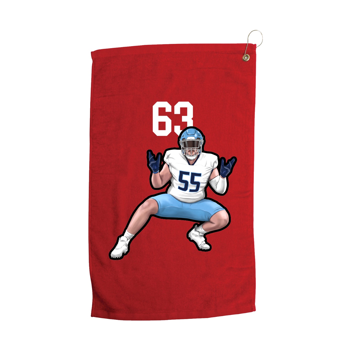 Golf Towel — Number Top in Red