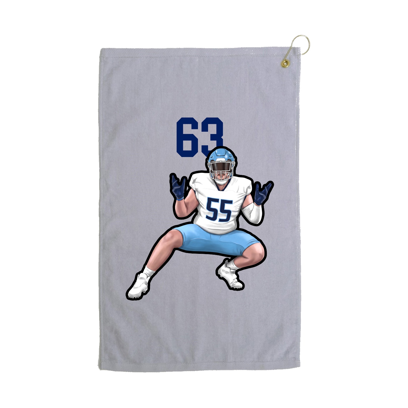 Golf Towel — Number Top in Grey