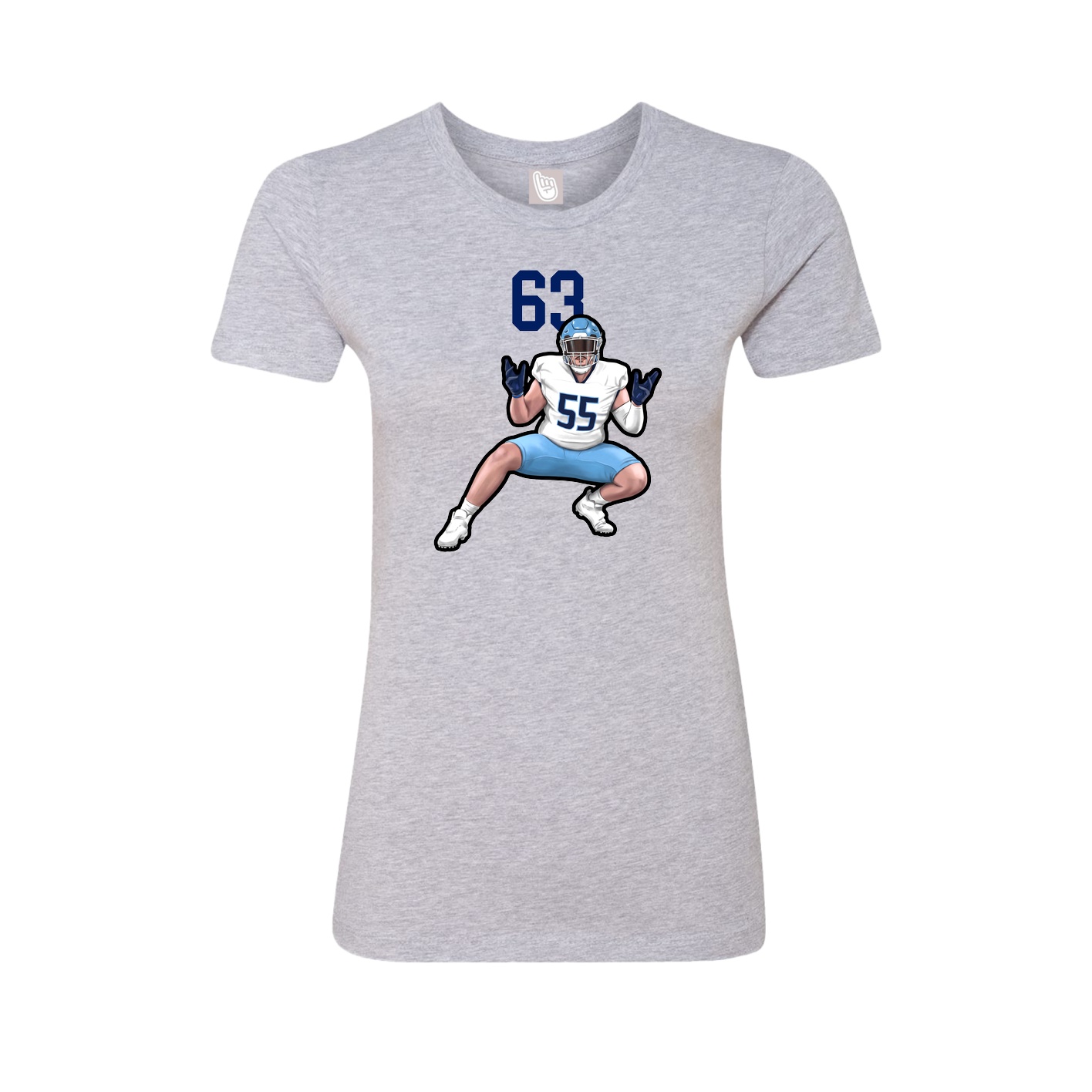 Fitted Women's Tee — Number Top in Grey