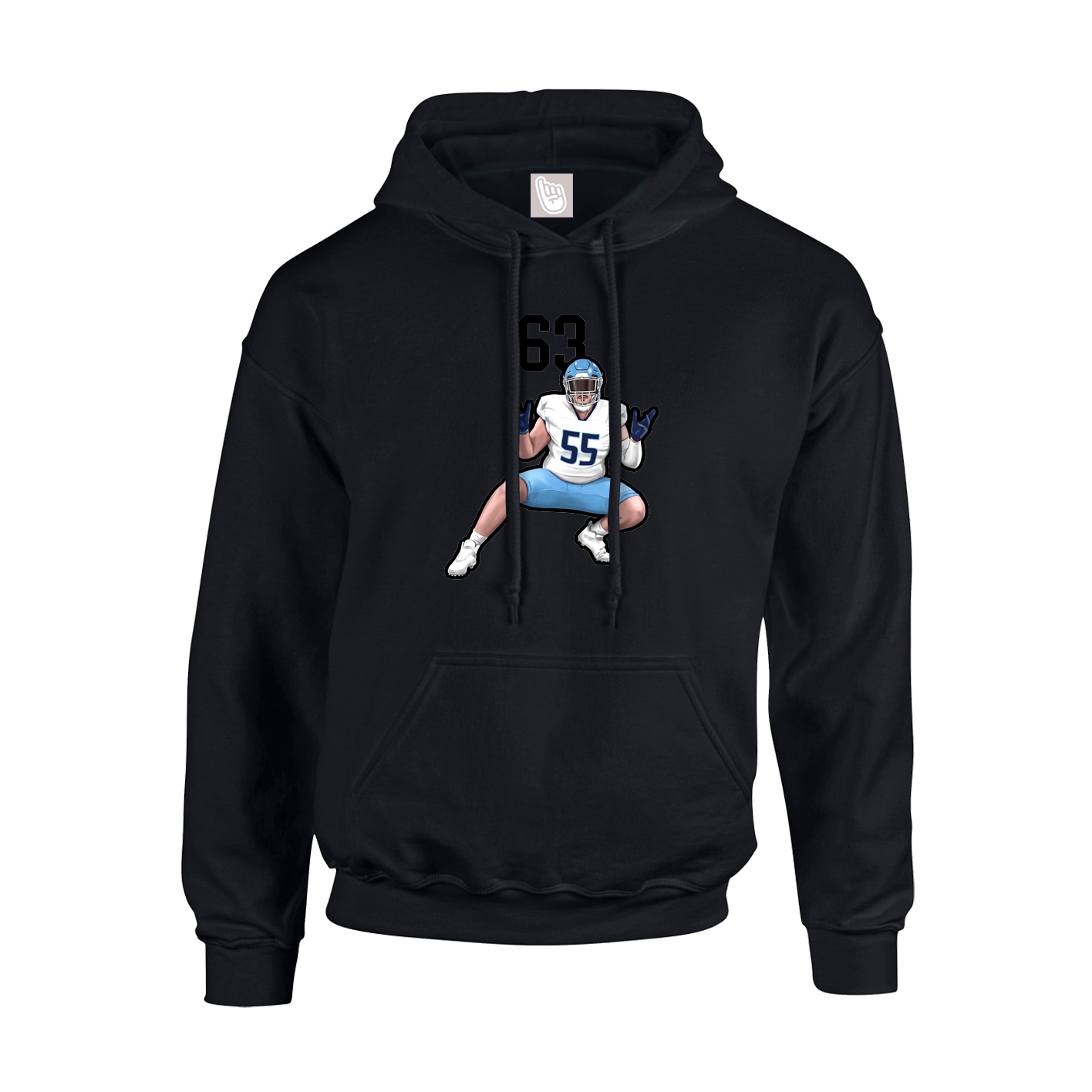 Hoodie — Number Top in Black