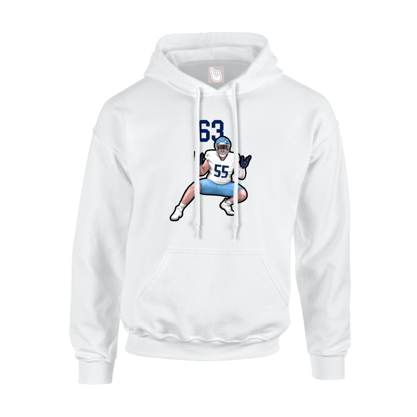 Hoodie — Number Top in White