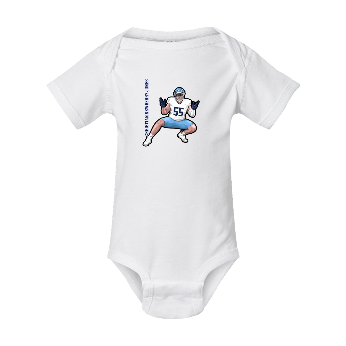 Baby Onesie — Name Vertical in White