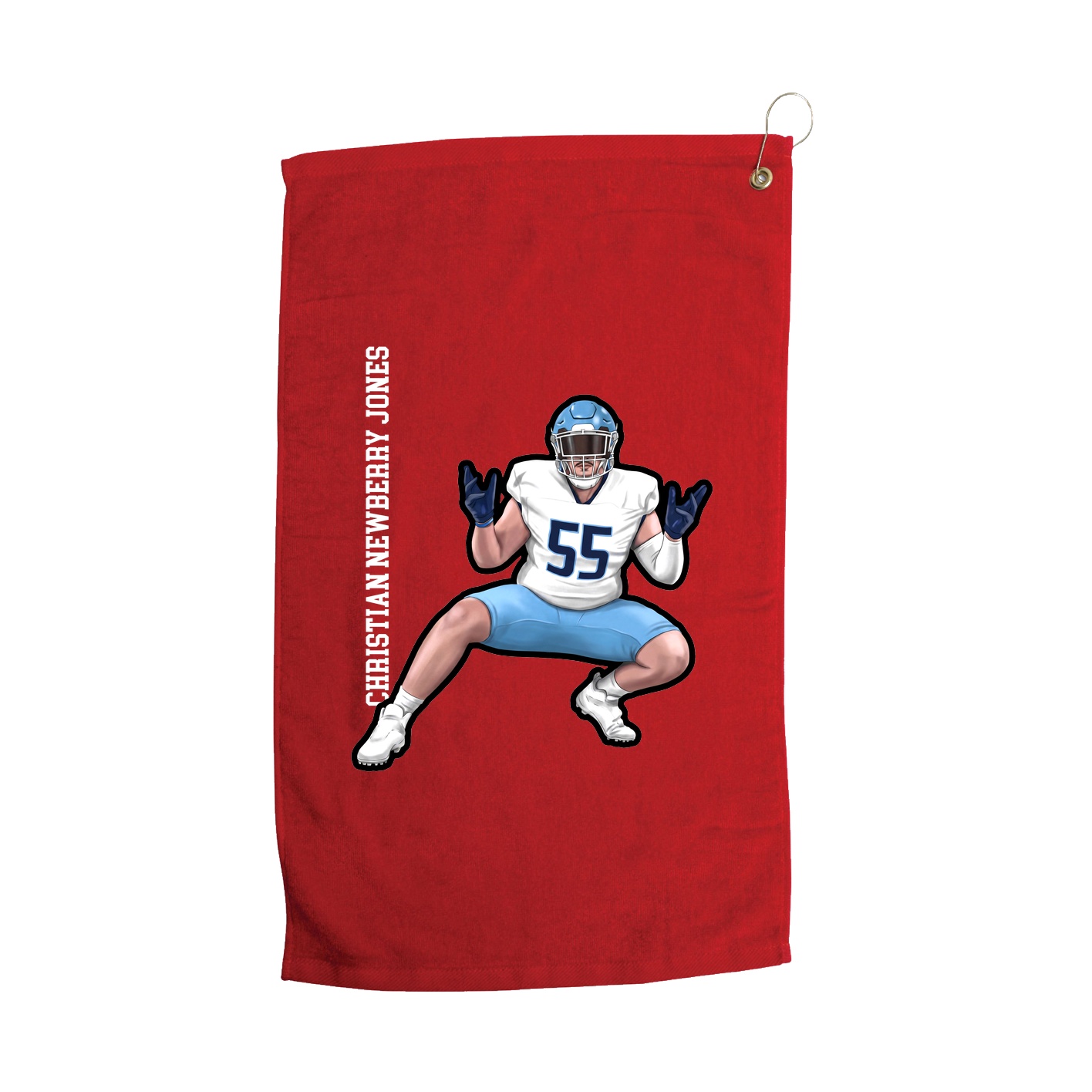 Golf Towel — Name Vertical in Red