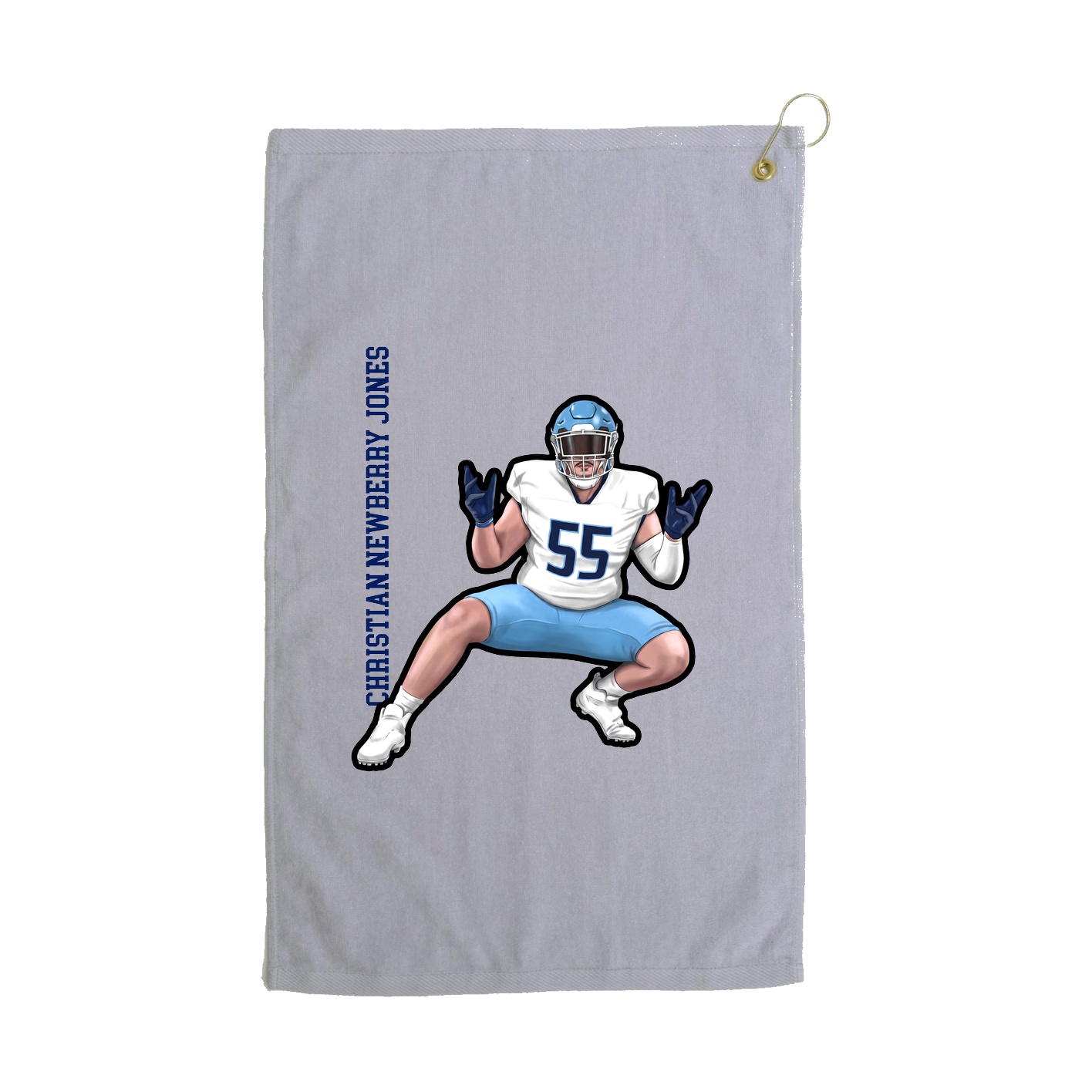 Golf Towel — Name Vertical in Grey