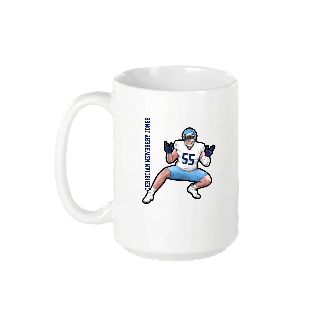 15oz Coffee Mug — Name Vertical in White