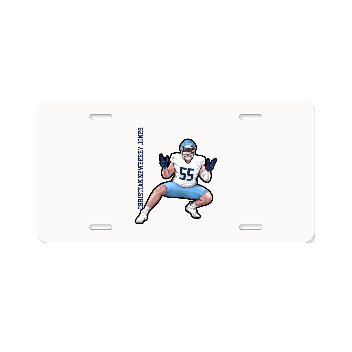 License Plate — Name Vertical in Classic