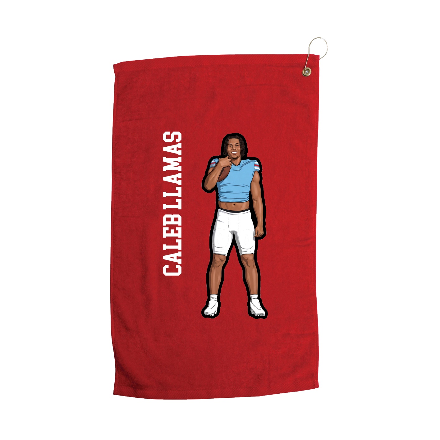 Golf Towel — Name Vertical in Red