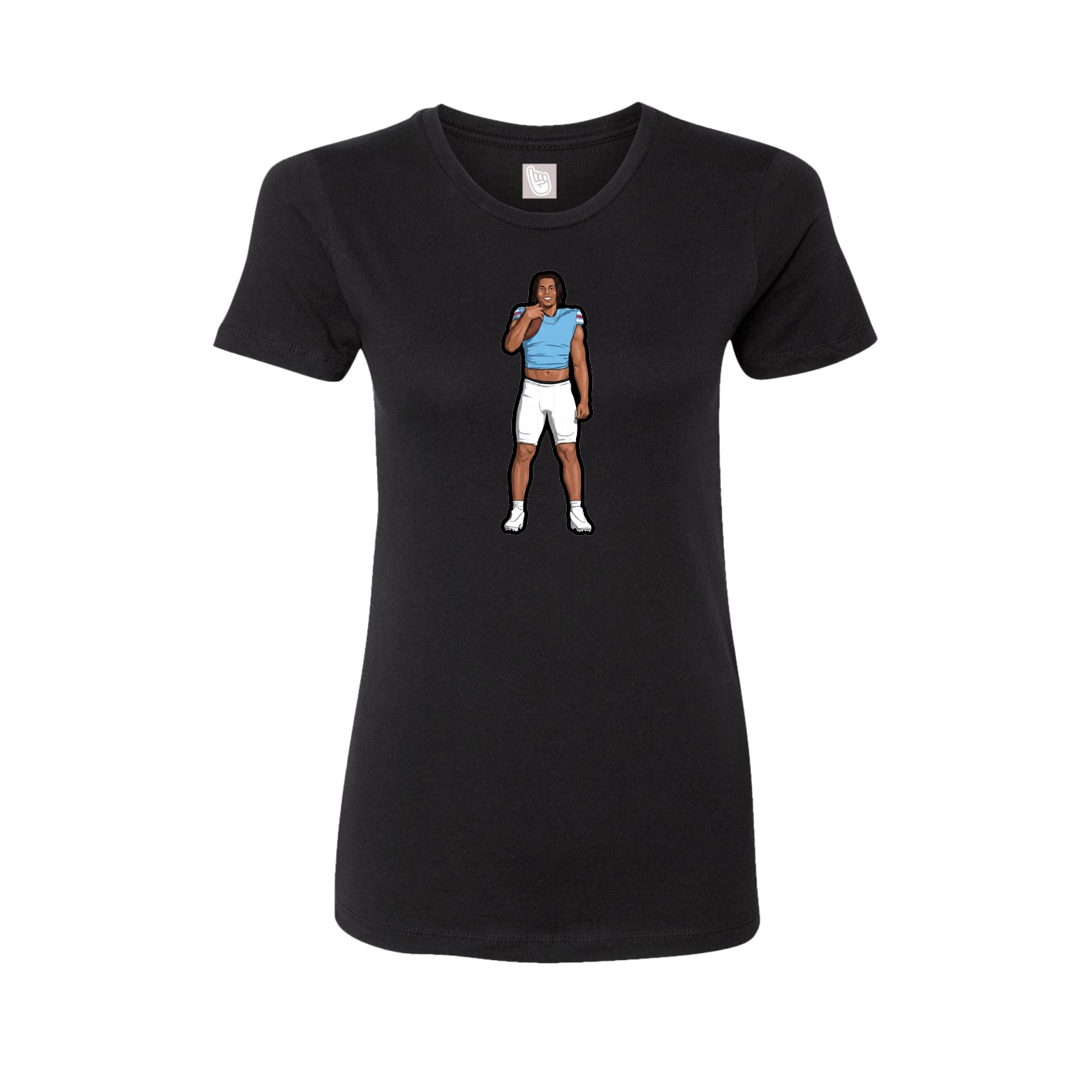 Womens Tee — Name Vertical in Black