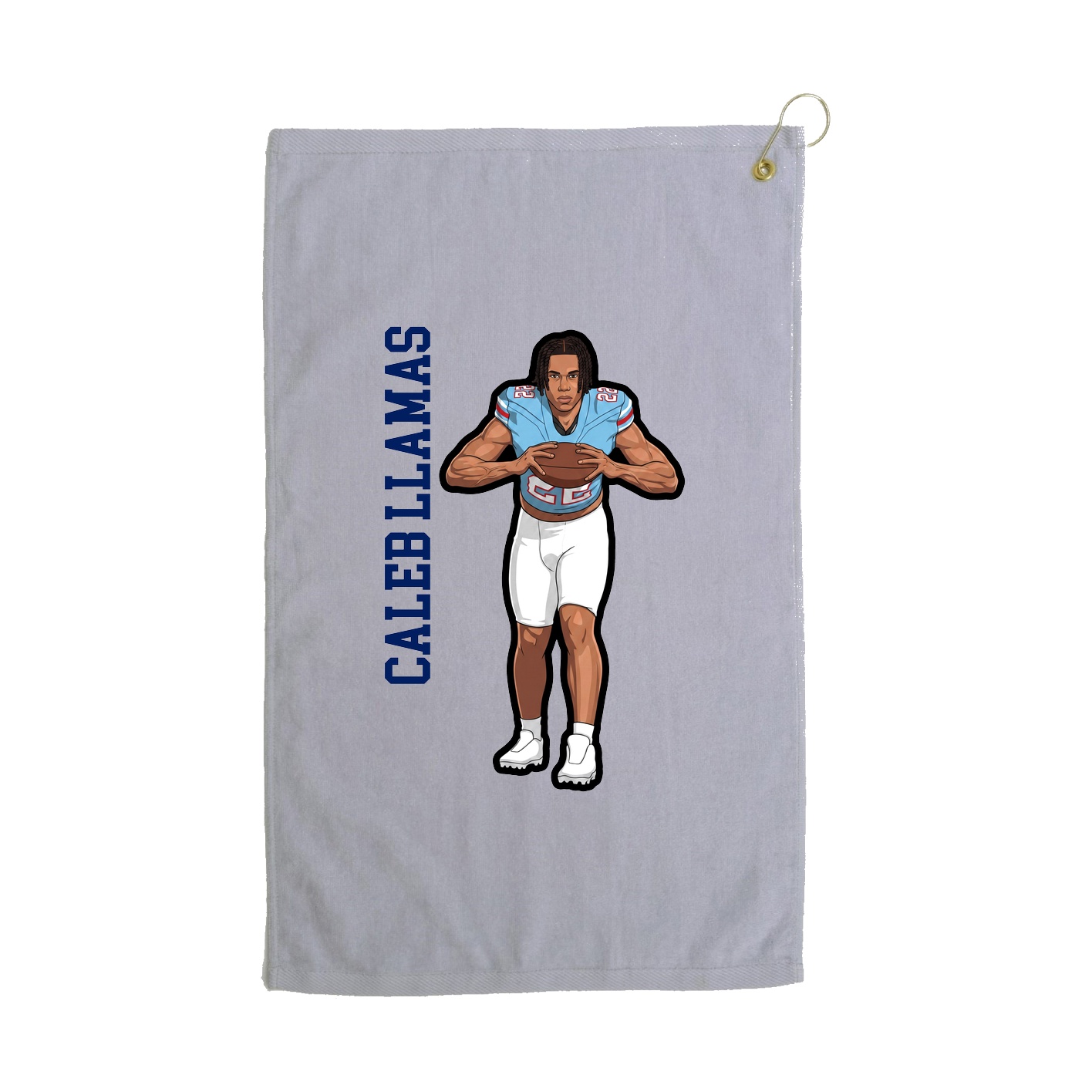 Golf Towel — Name Vertical in Grey