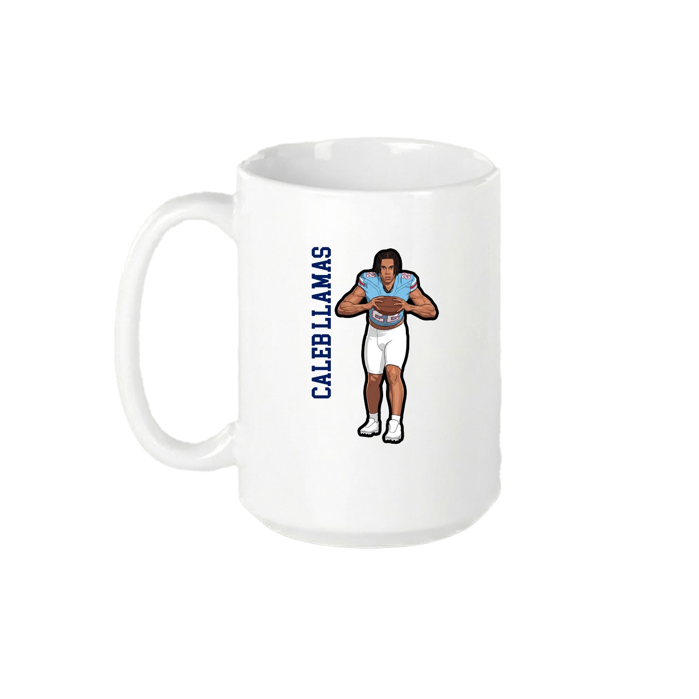 15oz Coffee Mug — Name Vertical in White