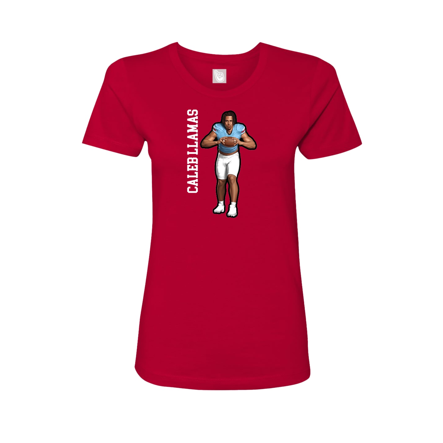 Womens Tee — Name Vertical in Red