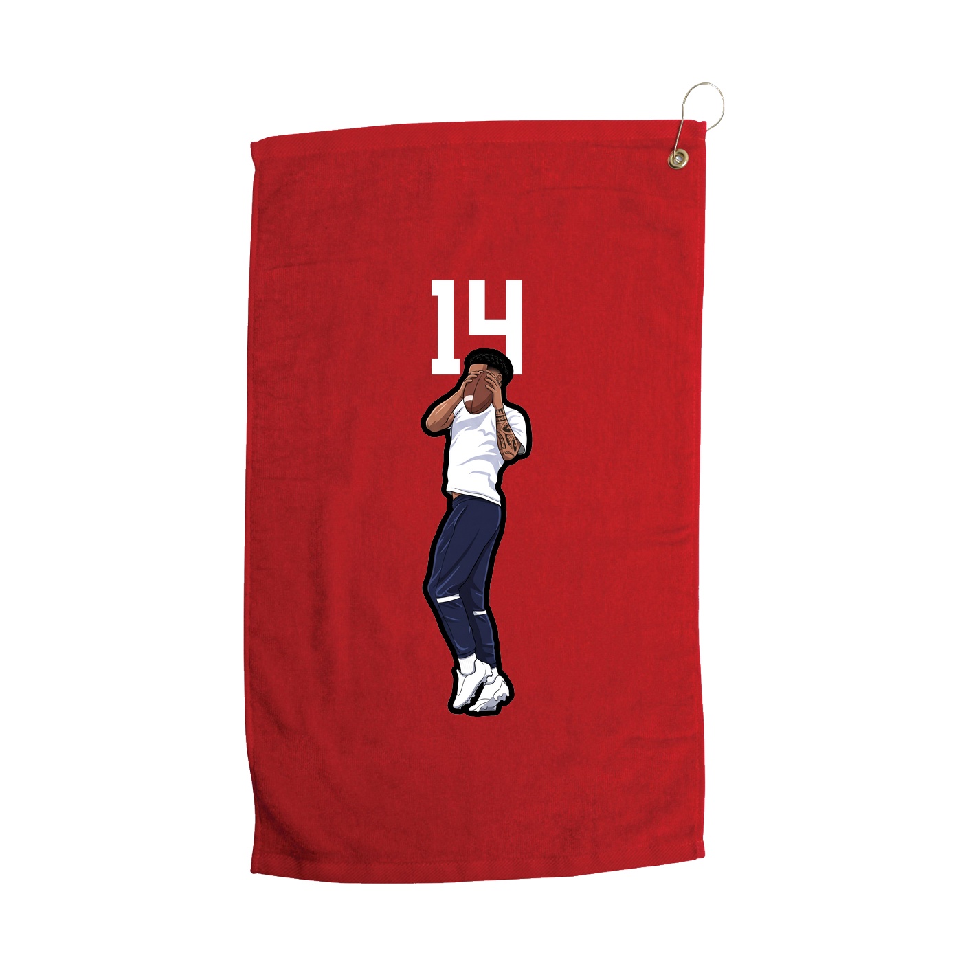Golf Towel — Number Top in Red