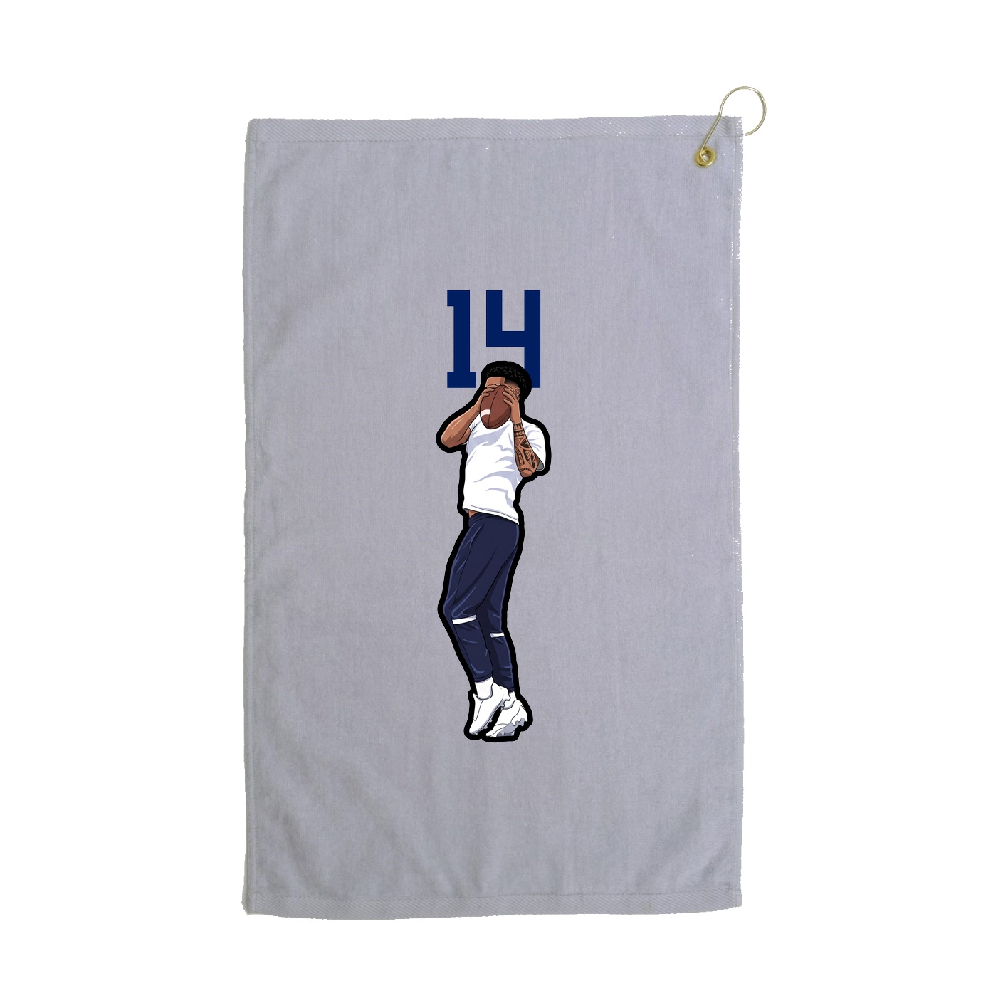 Golf Towel — Number Top in Grey