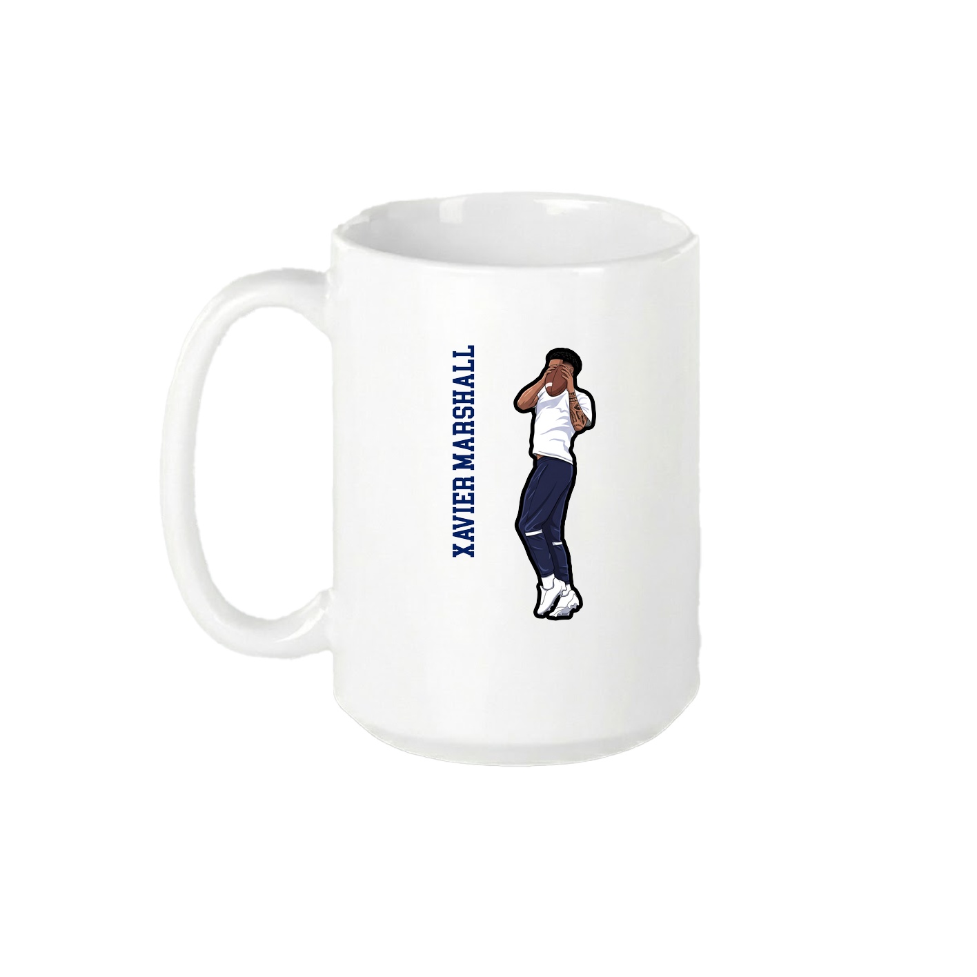 15oz Coffee Mug — Name Vertical in White