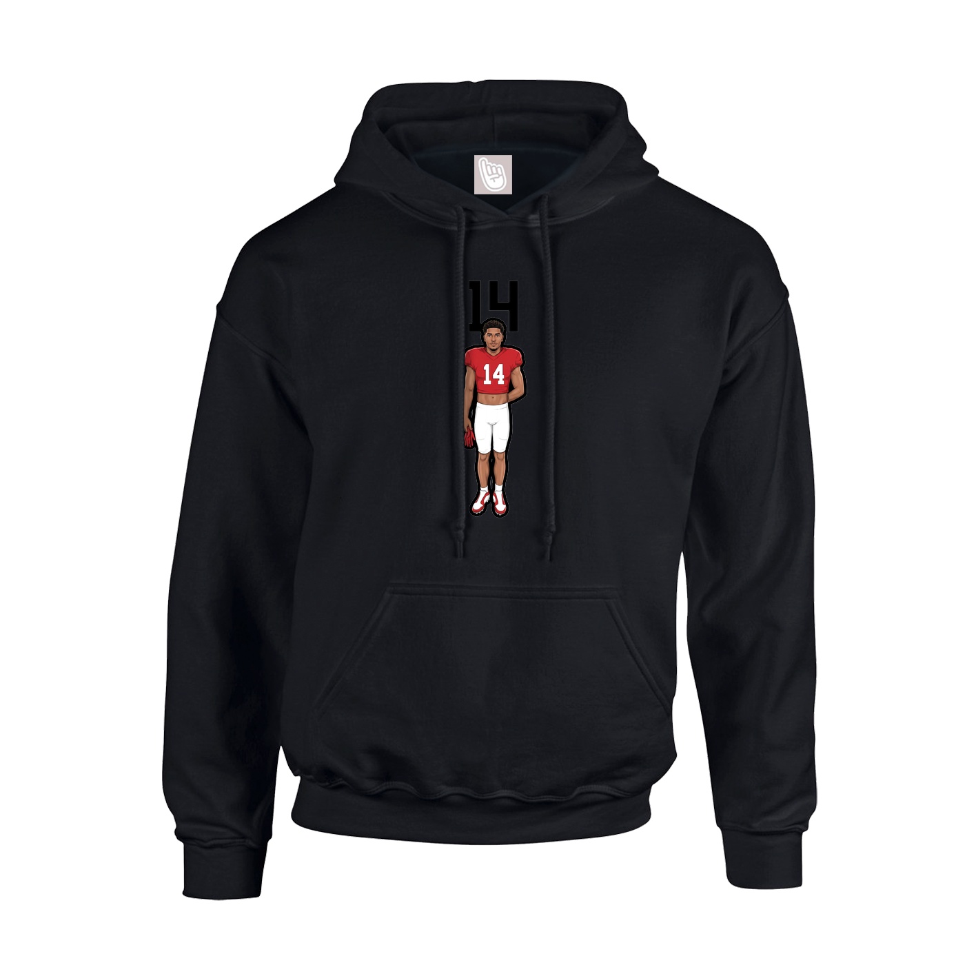 Youth Hoodie — Number Top in Black