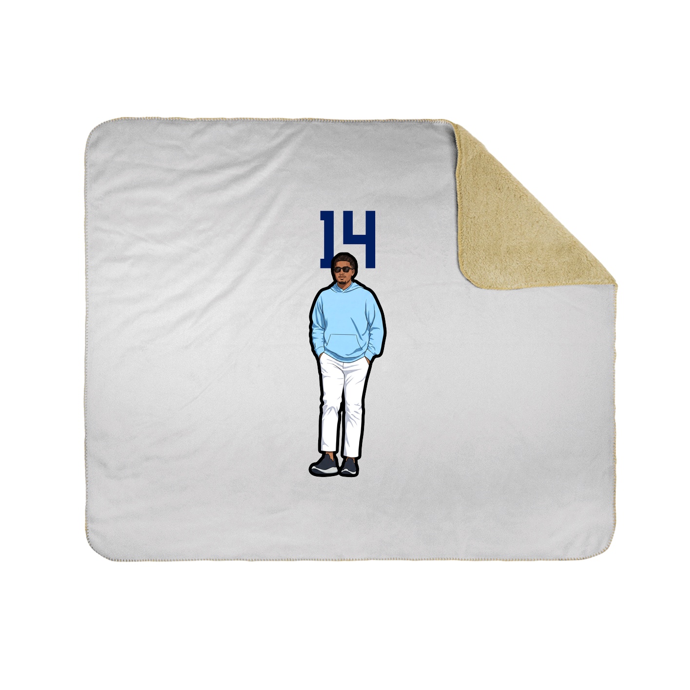 Throw Blanket — Number Top in White