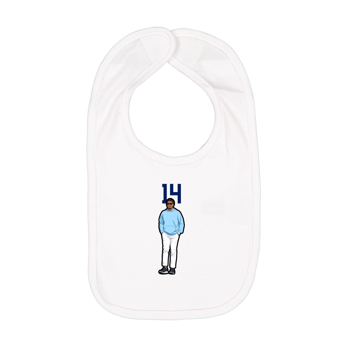 Infant Bib — Number Top in White