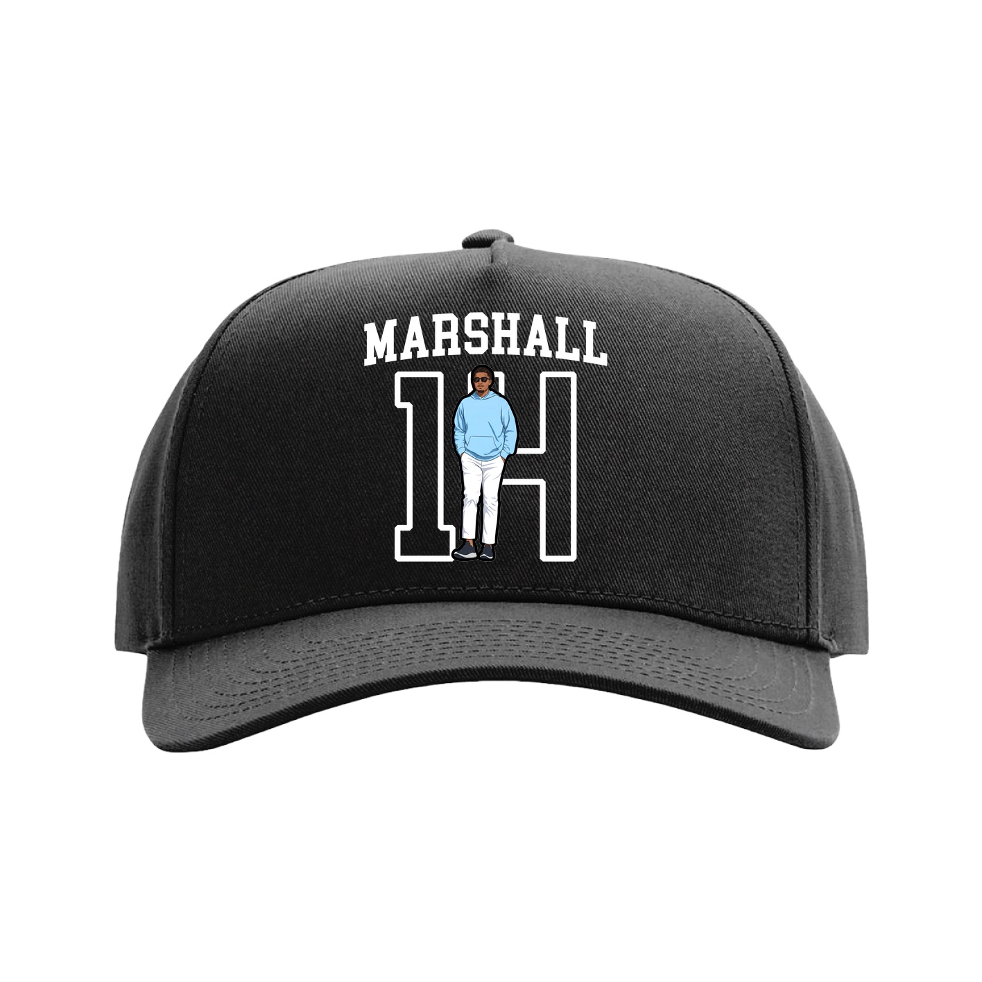 Full Fabric Five-Panel Champ Cap — Shirsey in Black