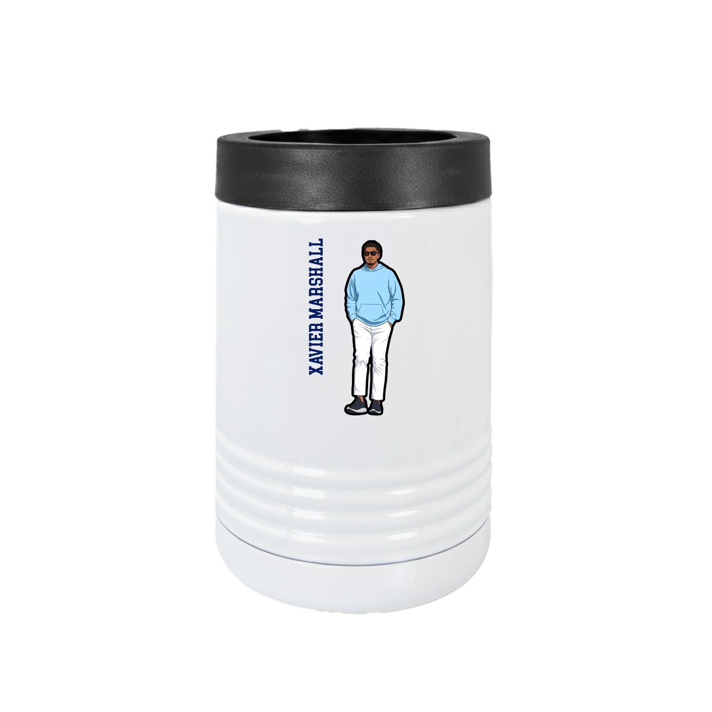 Beverage Holder — Name Vertical in White