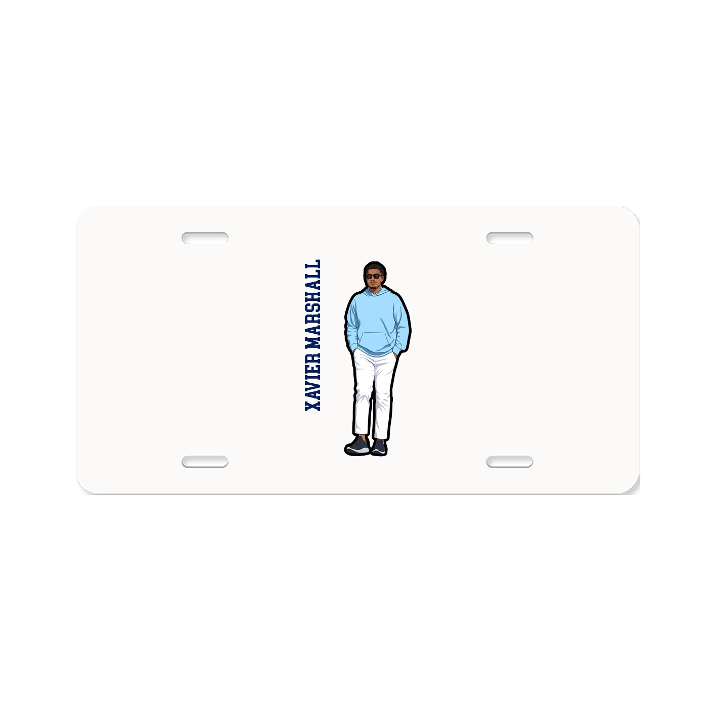 License Plate — Name Vertical in Classic